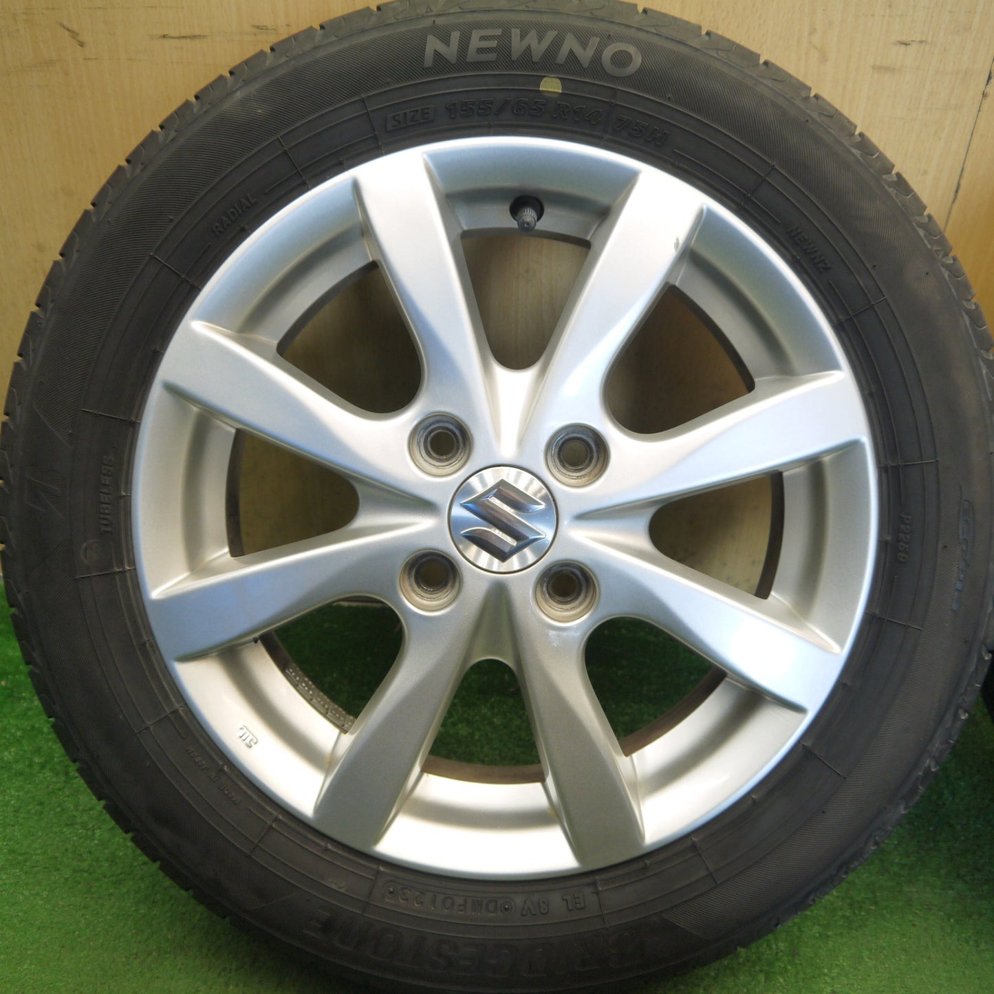 キレイ！23年◎スズキ ワゴンR 純正 155/65R14 ブリヂストン NEWNO ニューノ 14インチ PCD100/4H◎6071704Hノ