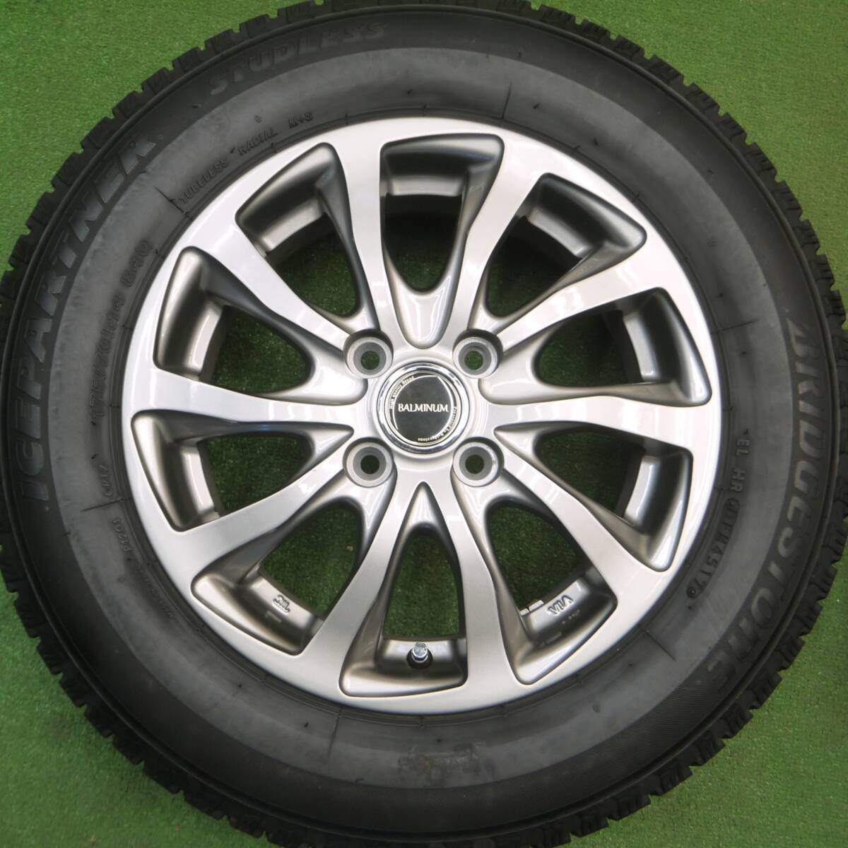 バリ溝！キレイ！9分★スタッドレス 175/70R14 ブリヂストン アイスパートナー BALMINUM バルミナ 14インチ PCD100/4H★5012005Hス