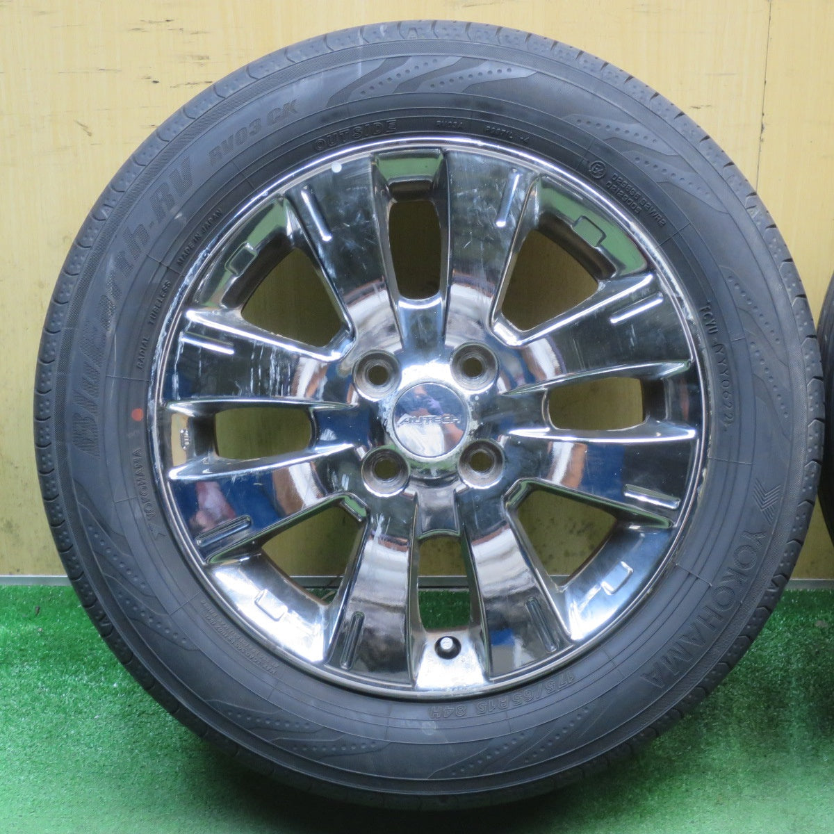 バリ溝！22年！8.5分◎日産 キューブ ライダー 純正 AUTECH 175/65R15 ヨコハマ BluEarth-RV RV03 CK オーテック 15インチ PCD100/4H◎6072903NJノ