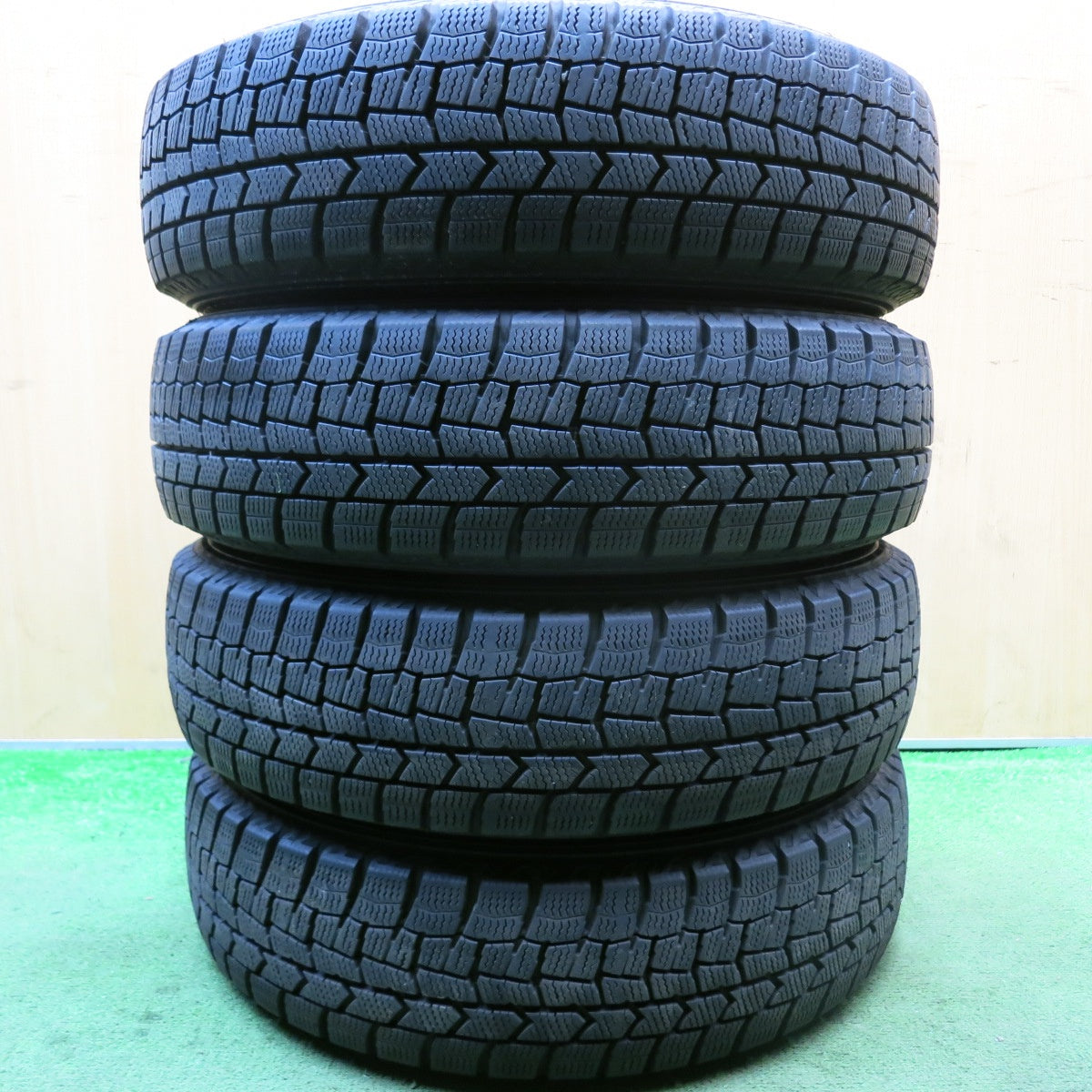 バリ溝！22年！9分★スタッドレス 155/65R14 ダンロップ ウインターマックス WM02 スチール ホイール PCD 100 114.3/4H マルチ★5083107HAス