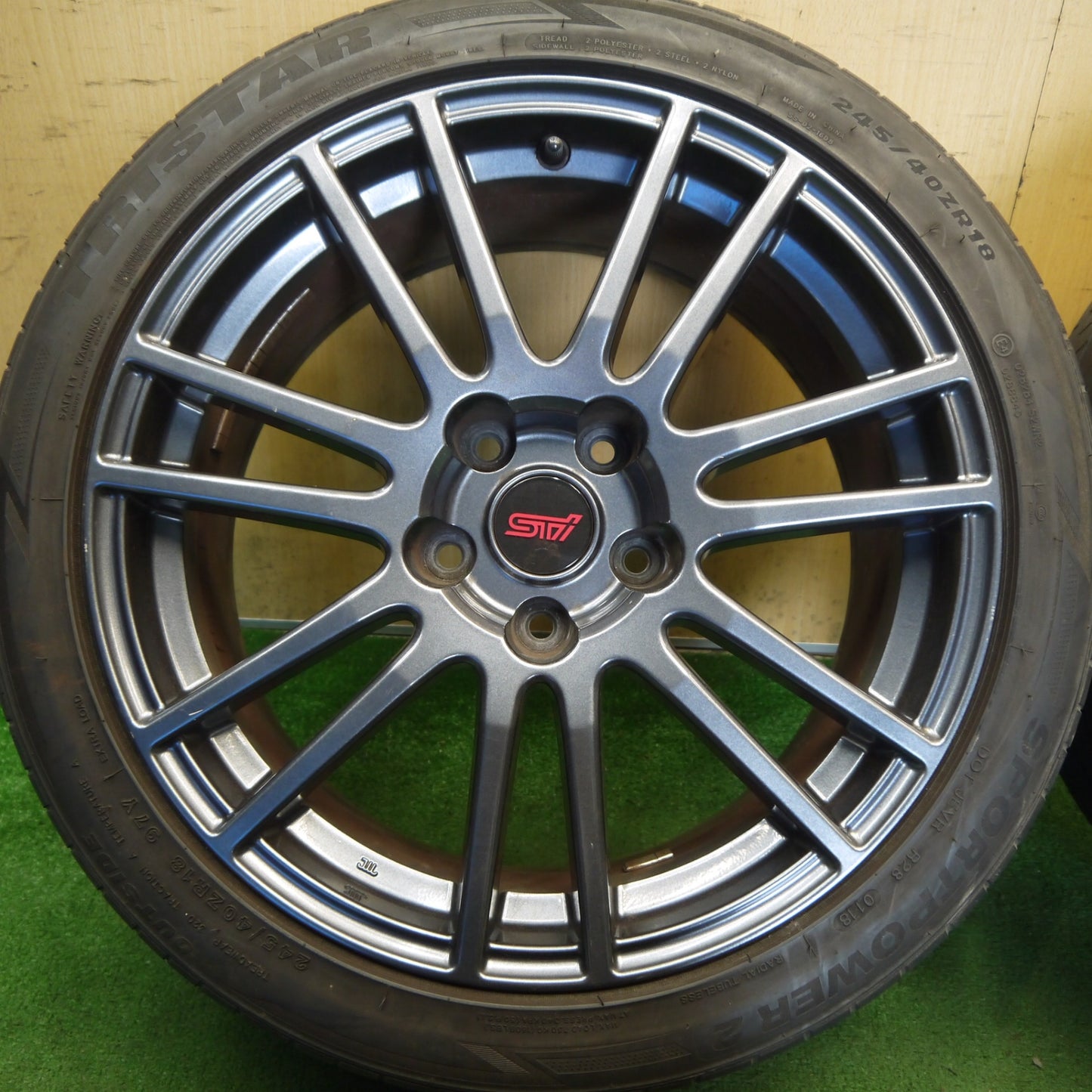 4本価格◎スバル WRX STI 純正 ENKEI 245/40R18 トライスター SPORTPOWER2 18インチ エンケイ PCD114.3/5H◎6062905Hノ