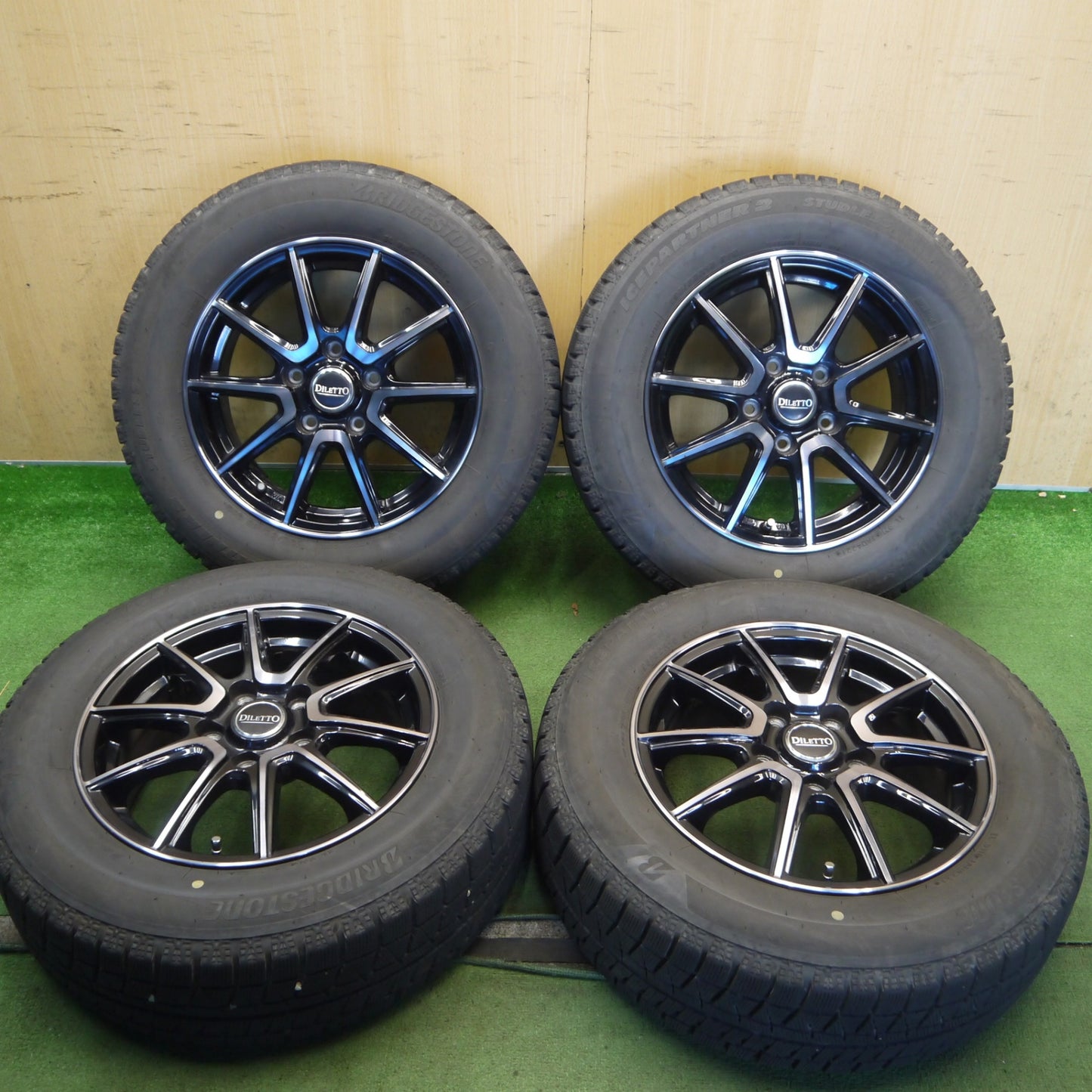 バリ溝！キレイ！8.5分◎スタッドレス 195/65R15 ブリヂストン アイスパートナー2 DILETTO ディレット 15インチ PCD114.3/5H◎6082607Hス