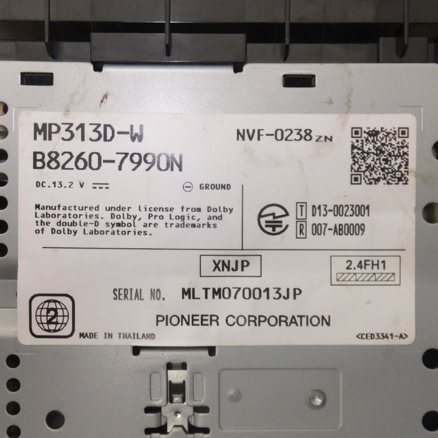 [送料無料] ★パイオニア製 日産 純正 オリジナルナビゲーションシステム MP313D-W B8260-7990N[3]★