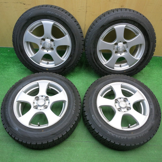 バリ溝！24年！ほぼ10分★スタッドレス 165/70R14 ダンロップ ウインターマックス WM02 AIRGRET 社外 アルミ 14インチ PCD100/4H★5122010HAス