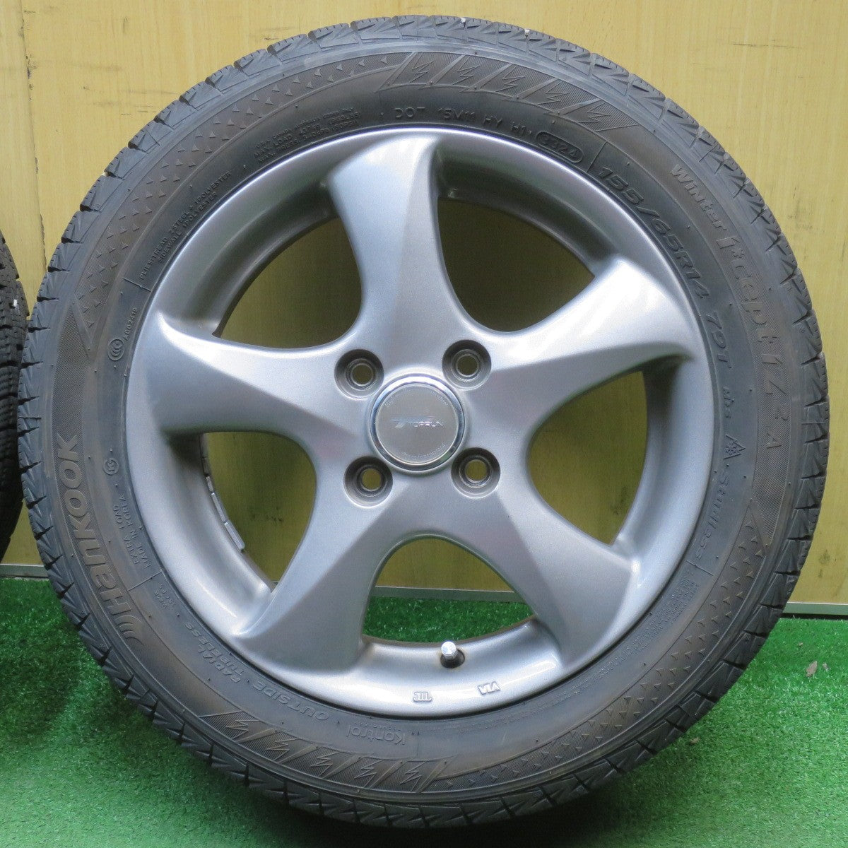 バリ溝！24年！9分★スタッドレス 155/65R14 ハンコック ウインター アイセプト IZ 2A TOPRUN トップラン 14インチ PCD100/4H★6042804NJス
