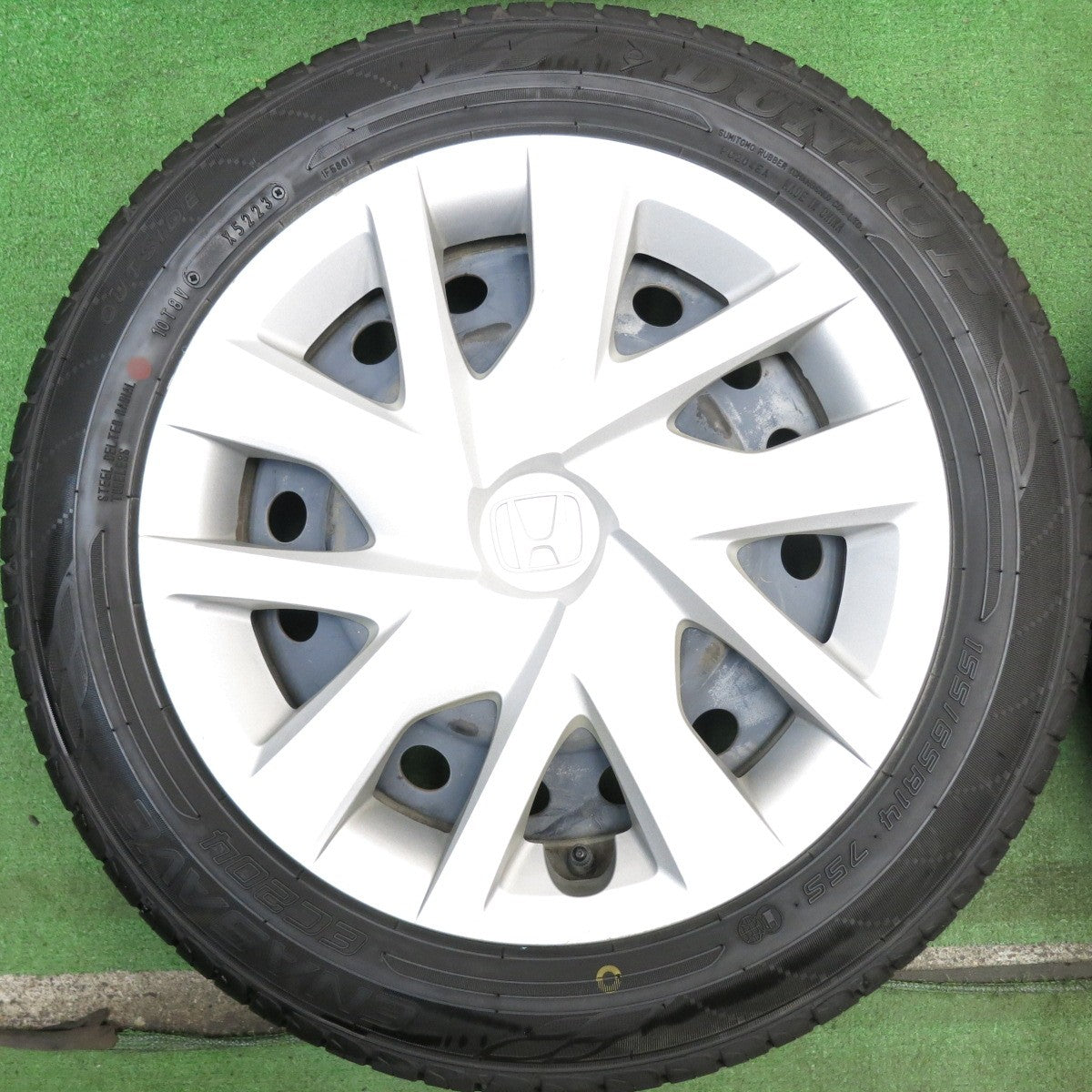 バリ溝！23年！8.5分◎ホンダ N-BOX 純正 スチール 155/65R14 ダンロップ エナセーブ EC204 14インチ PCD100/4H◎6072304HAノ