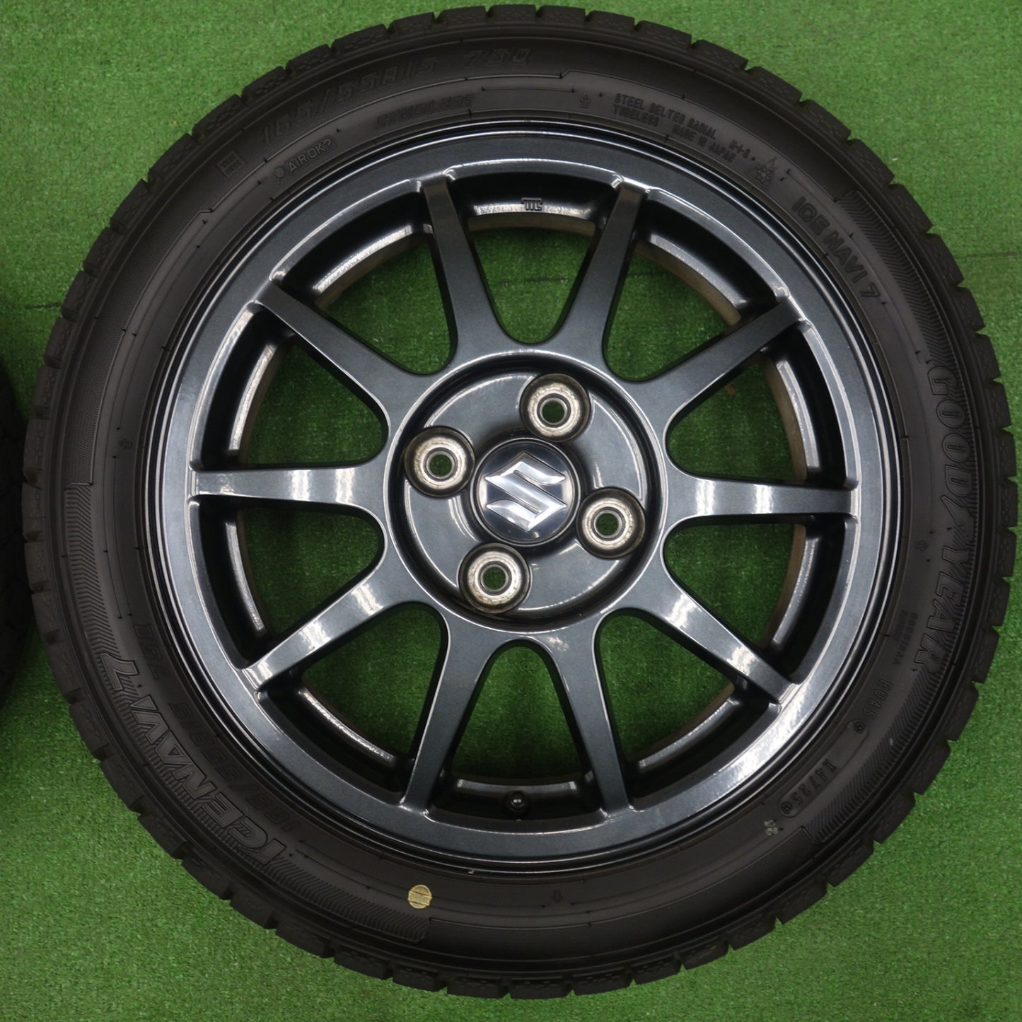 ほぼ未使用！25年！キレイ★スズキ HA36S アルト ワークス 純正 165/55R15 スタッドレス グッドイヤー アイスナビ7 15インチ PCD100/4H★6032801KTス