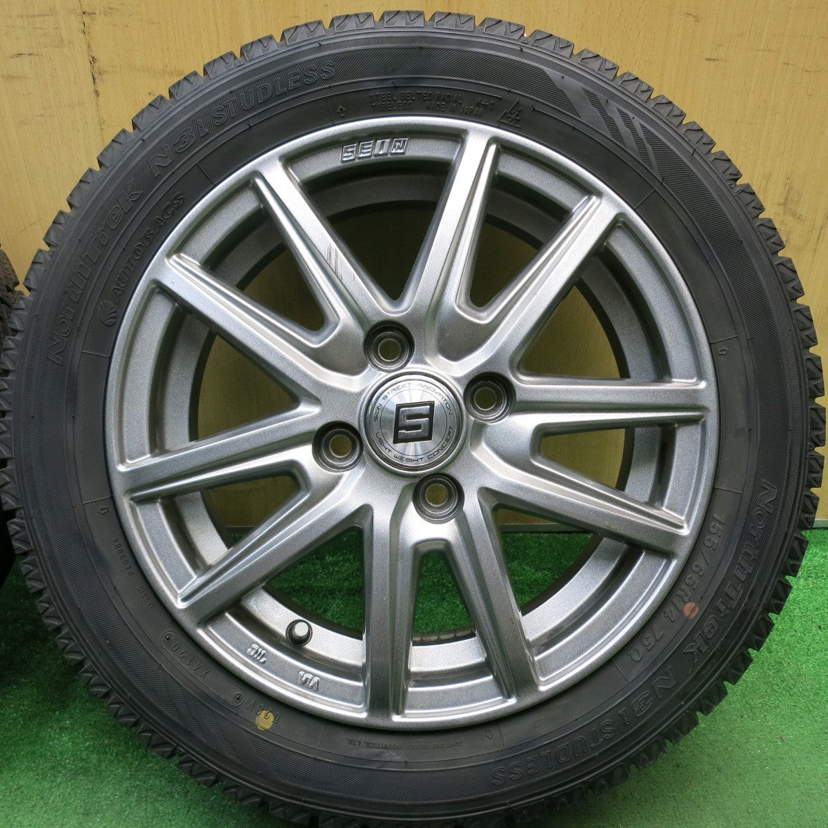 バリ溝！9.5分★スタッドレス 155/65R14 オートバックス ノーストレック N3i SEIN ザイン 14インチ PCD100/4H★5062710AKス