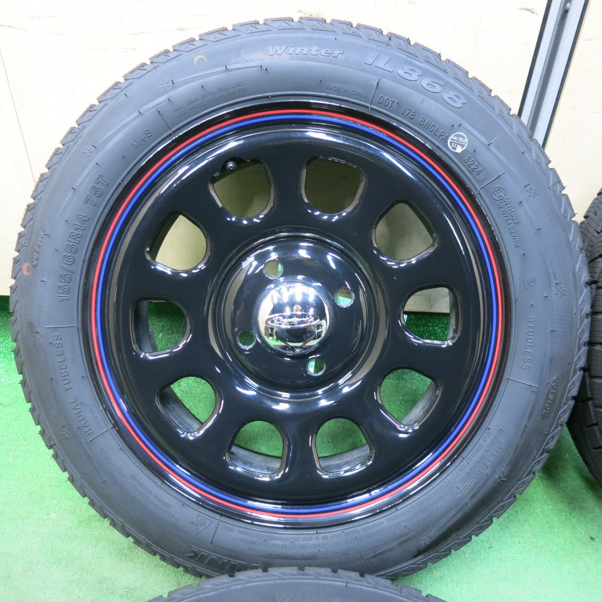 バリ溝！24年！キレイ！ほぼ10分★DAYTONA スタッドレス 155/65R14 アイリンク ウインター IL868 デイトナ 14インチ PCD100/4H★5062604SYス