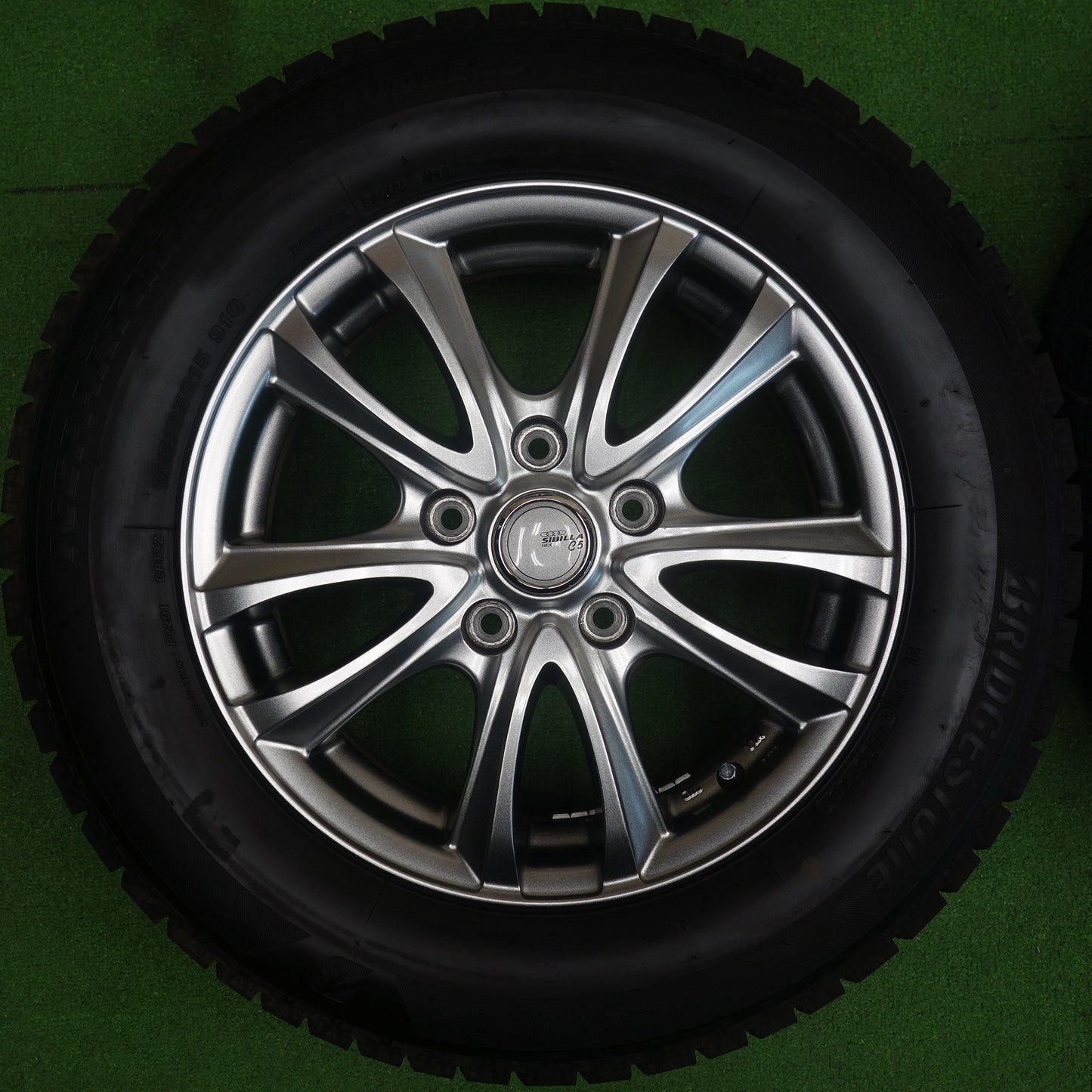 バリ溝！23年！キレイ！9.5分◎スタッドレス 195/65R15 ブリヂストン アイスパートナー2 SIBILLA NEXT C5 シビラ ネクスト 15インチ PCD114.3/5H◎6060102KTス