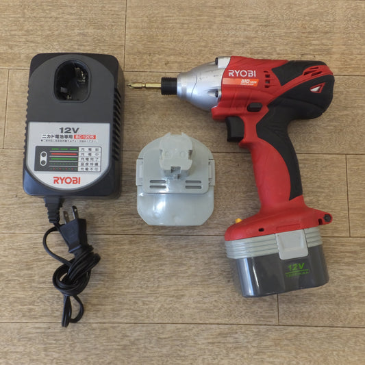 [送料無料] ★リョービ RYOBI 充電式インパクトドライバ BID-1226　電池パック B-1203M1 2個　充電器 BC-1205　セット★