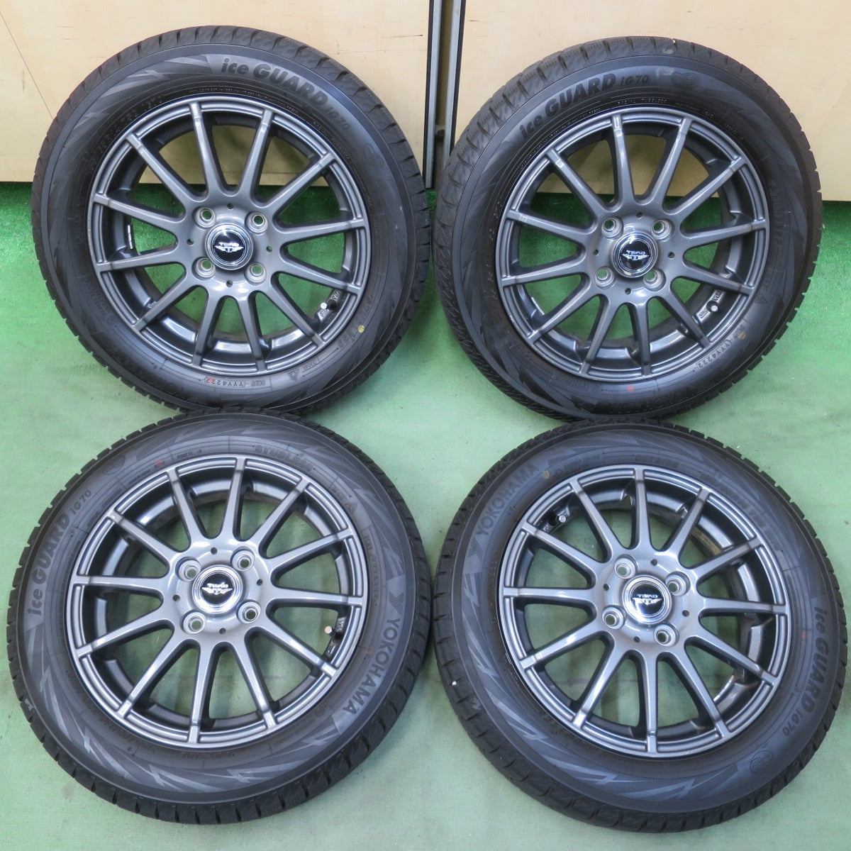 バリ溝！22年！9分◎スタッドレス 155/65R14 ヨコハマ アイスガード iG70 TEAD テッド 14インチ PCD100/4H◎6062407イス