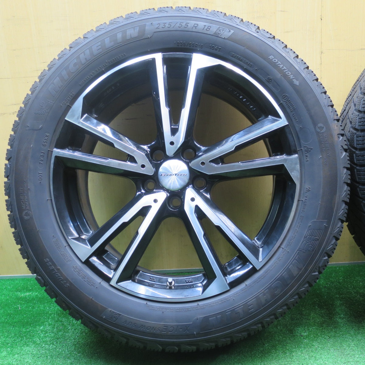 バリ溝！21年！キレイ！9分★ボルボ XC40 等 EUROTECH GAYA SOLI 235/55R18 スタッドレス ミシュラン X-ICE SNOW SUV ユーロテック ガヤ ソリ 18インチ PCD108/5H★5111203NJス