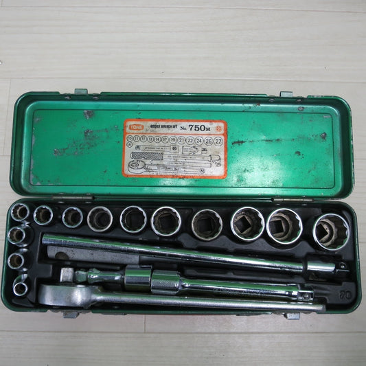 [送料無料] ☆トネ 12.7sq ソケット レンチ セット ラチェット ハンドル など No.750M 欠品なし TONE 工具☆