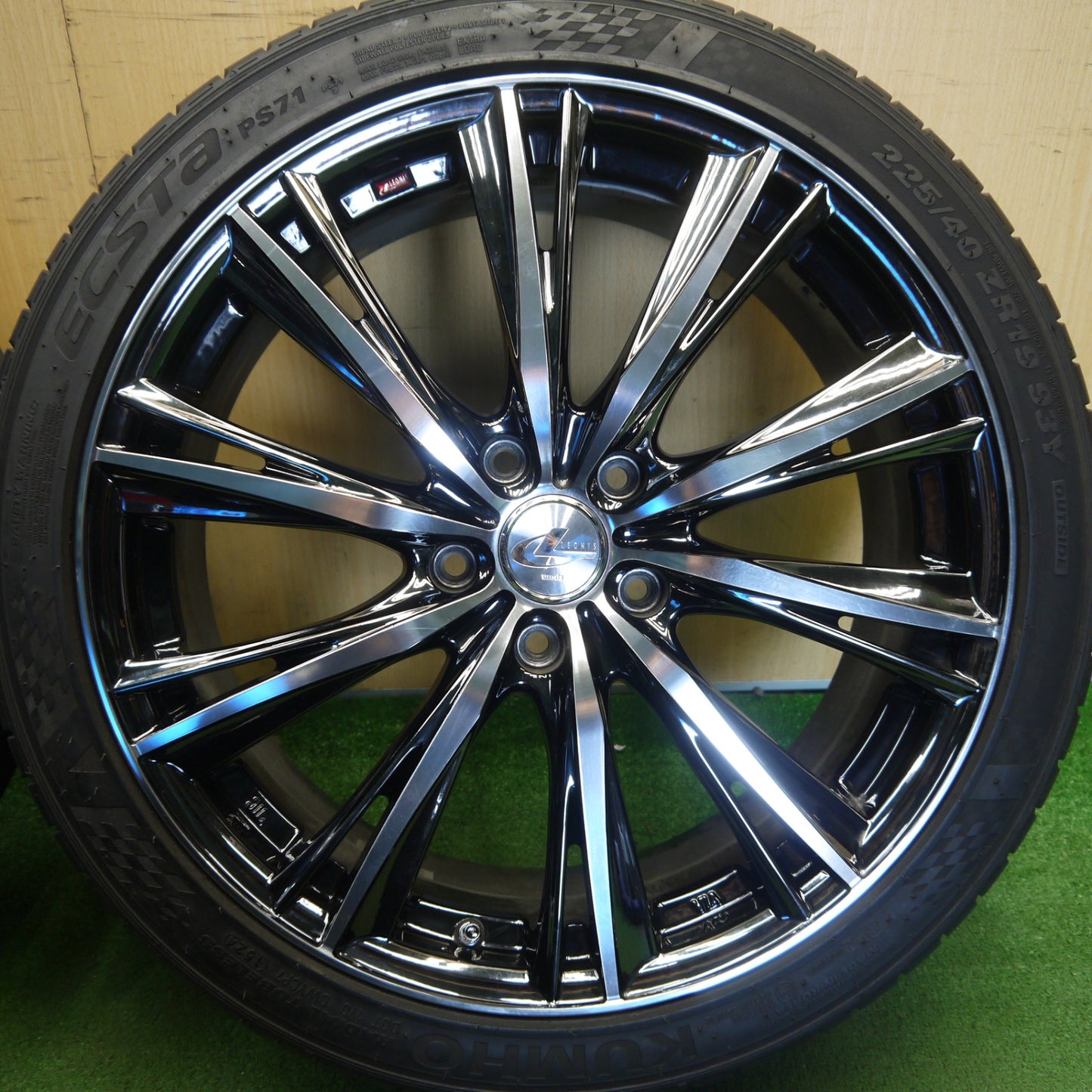 バリ溝！25年！キレイ！9.5分★LEONIS WX 225/40R19 クムホ エクスタ PS71 レオニス 19インチ PCD114.3/5H★6051301Hノ