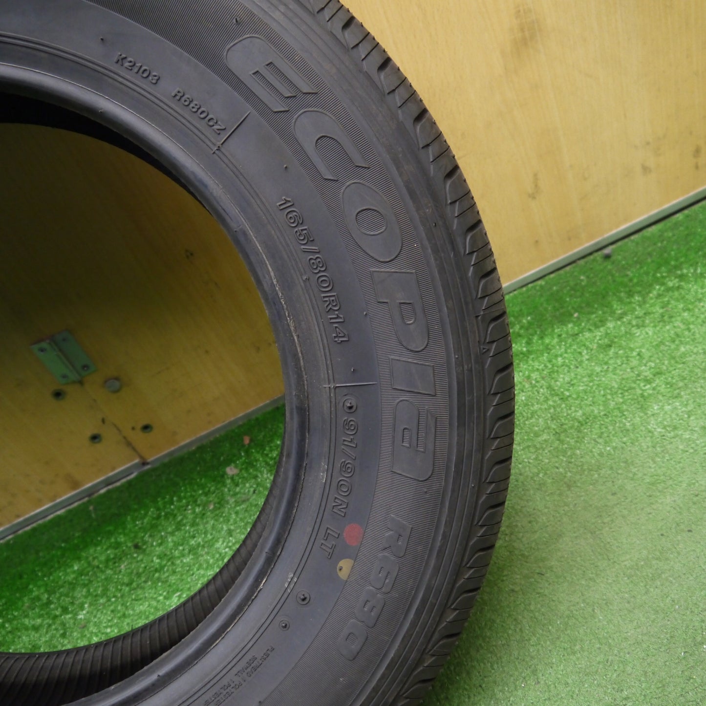 新車外し！22年！1本★165/80R14 91/90N ブリヂストン エコピア R680 タイヤ 14インチ タウンエース バネット 等★6033102Hノタ