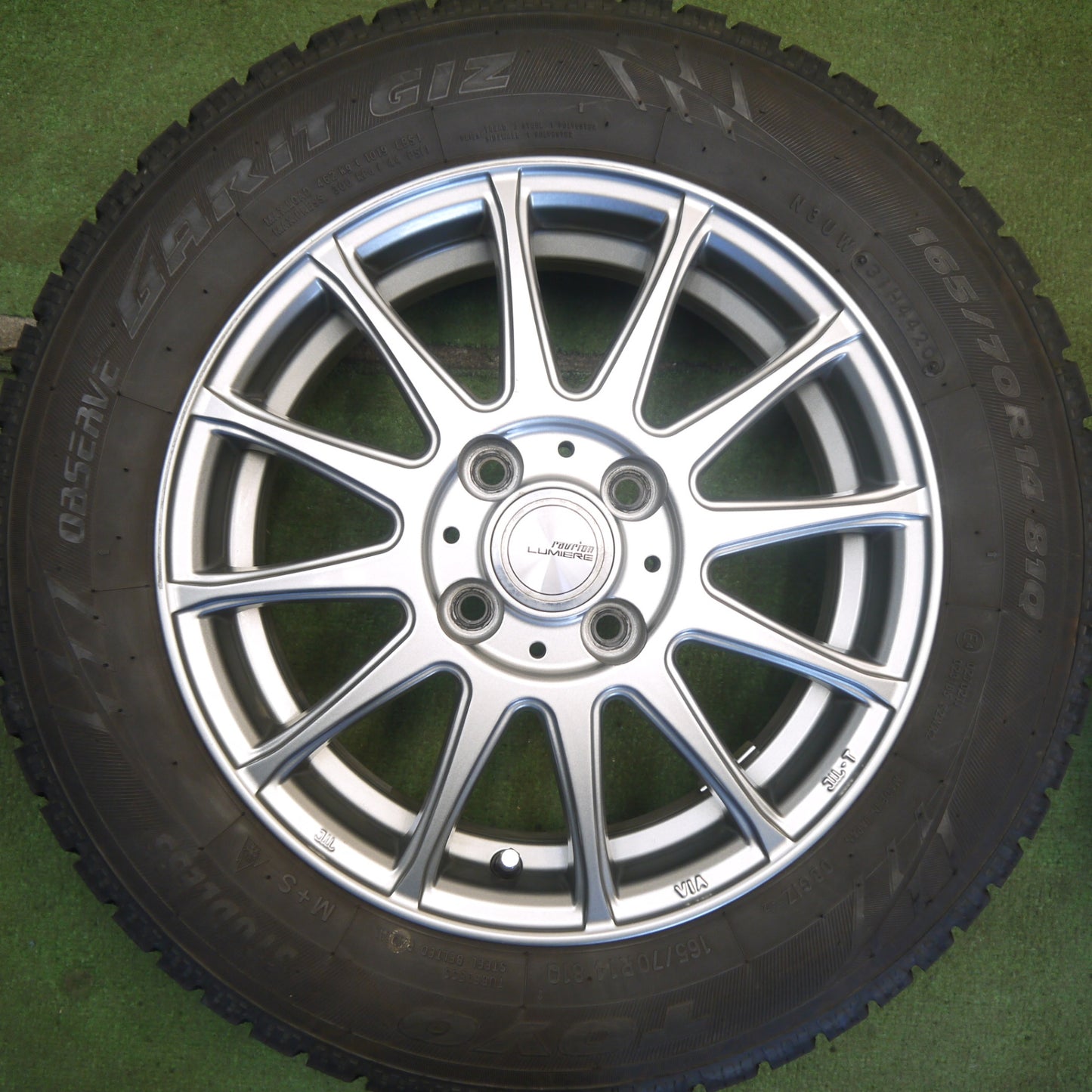 バリ溝！キレイ！8.5分★スタッドレス 165/70R14 トーヨー オブザーブ ガリット GIZ ravrion LUMIERE ラブリオン 14インチ PCD100/4H★6060102Hス