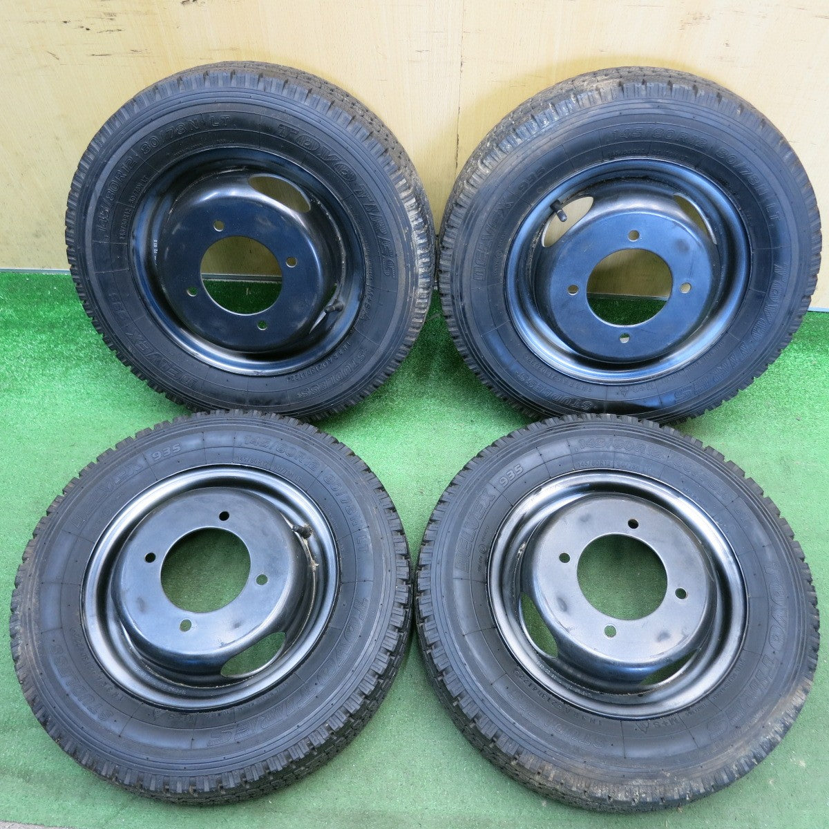 バリ溝！22年！9分◎トラック 145/80R12 80/78N トーヨー デルベックス 935 DELVEX スチール 12インチ PCD150/4H◎6061802HAス