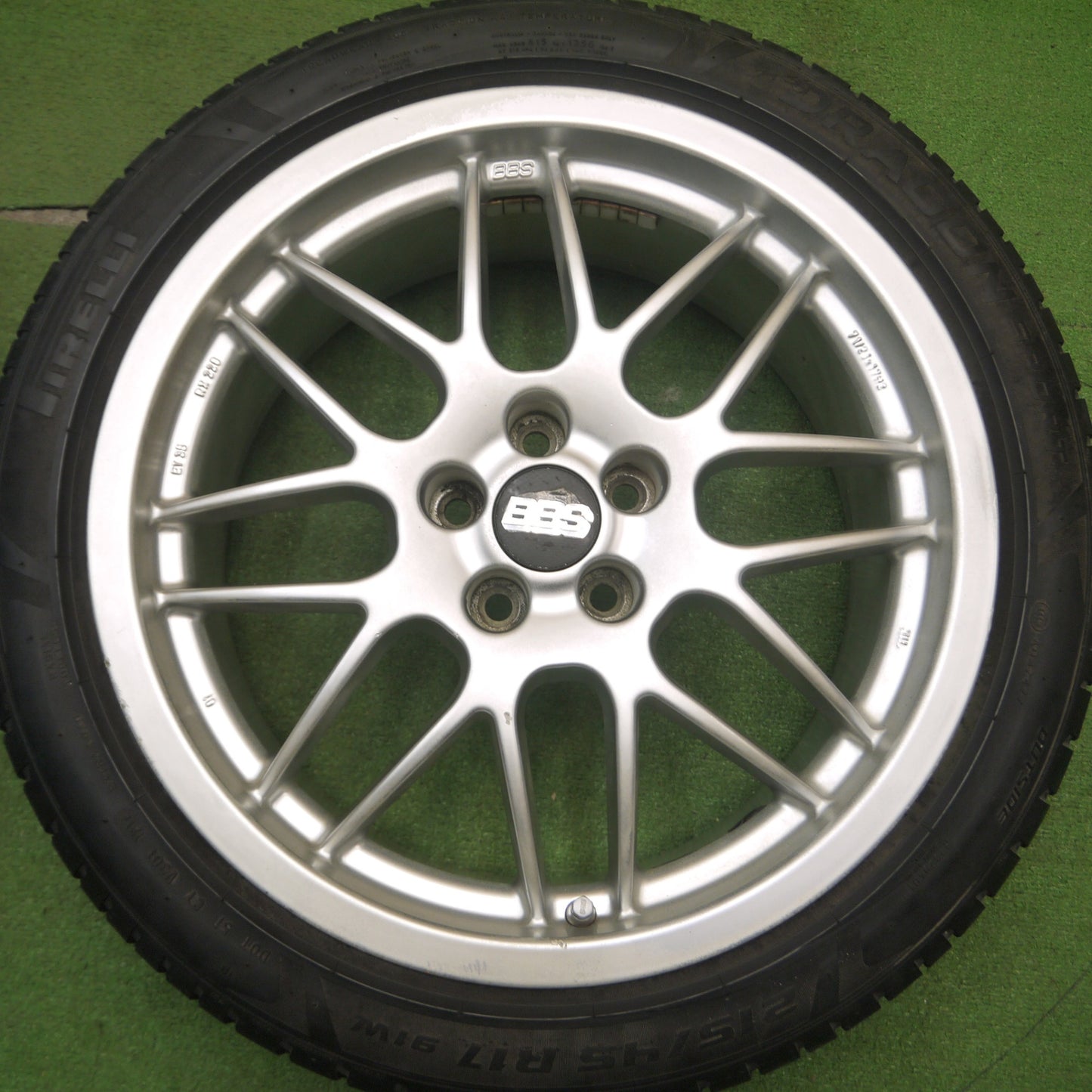 [送料無料] バリ溝！8.5分★ワーゲン 等 BBS RX228 215/45R17 ピレリ ドラゴンスポーツ TM 17インチ PCD100/5H★5030311Hノ