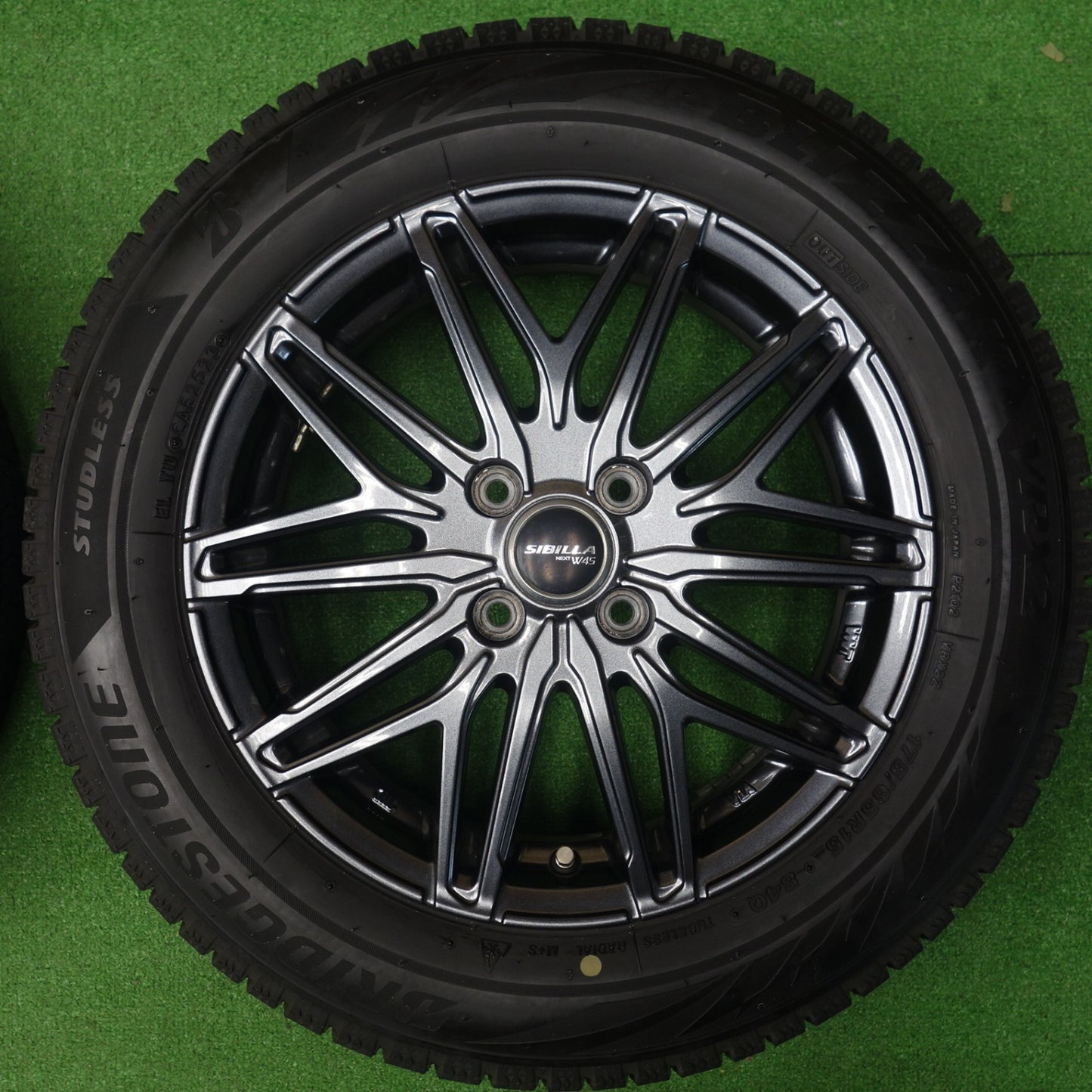 バリ溝！23年！キレイ！9分◎スタッドレス 175/65R15 ブリヂストン ブリザック VRX2 SIBILLA NEXT W45 シビラ ネクスト 15インチ PCD100/4H◎6060502KTス