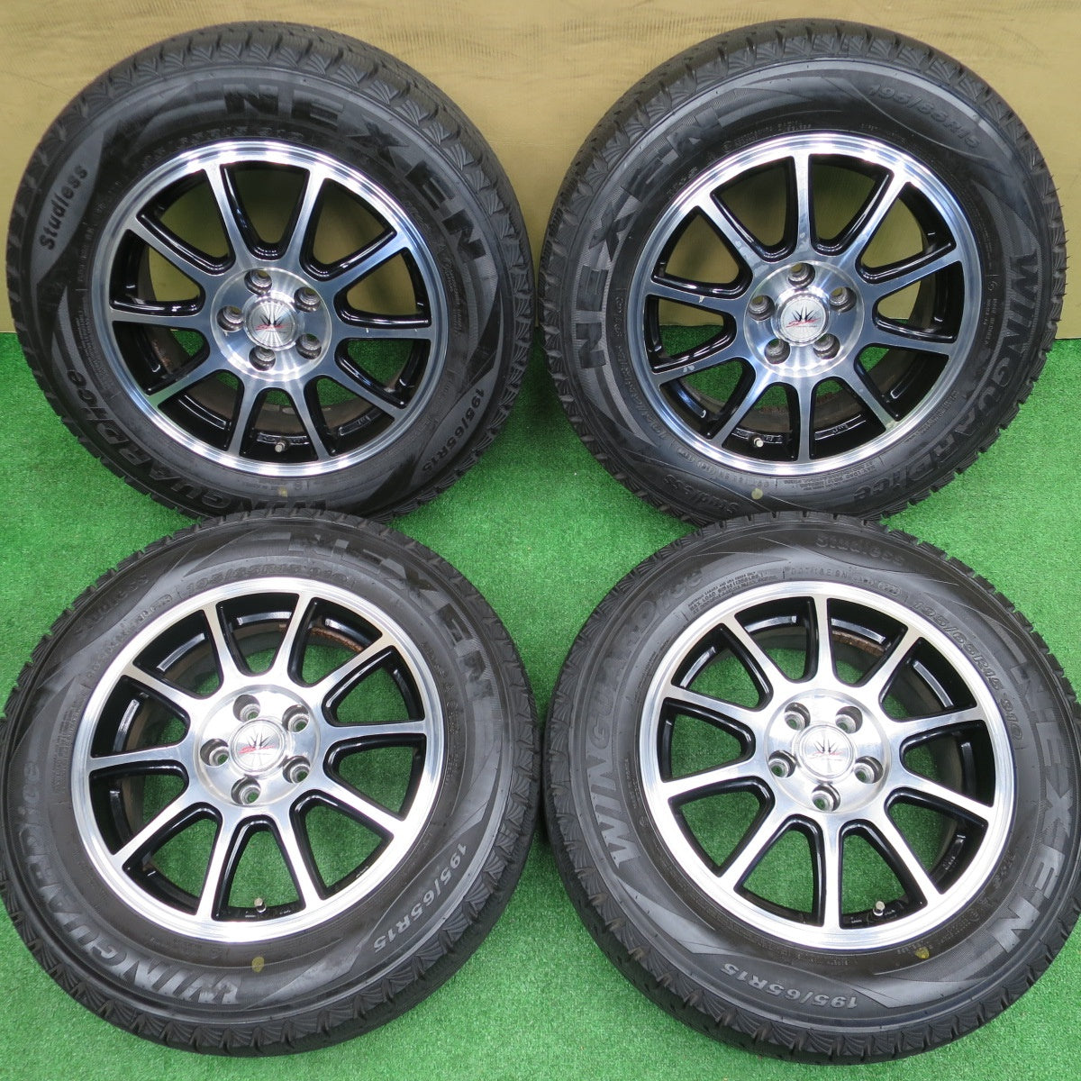 バリ溝！22年！9.5分★プリウス 等 LOXARNY SPORT 195/65R15 スタッドレス ネクセン ウィンガード アイス ロクサーニ スポーツ 15インチ PCD100/5H★5121305NKス