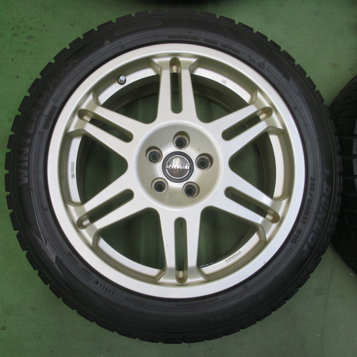 バリ溝！9.5分★インプレッサ 等 215/50R17 スタッドレス ダンロップ ウインターマックス WM02 SPEEDLINE スピードライン 17インチ PCD100/5H★6042005イス