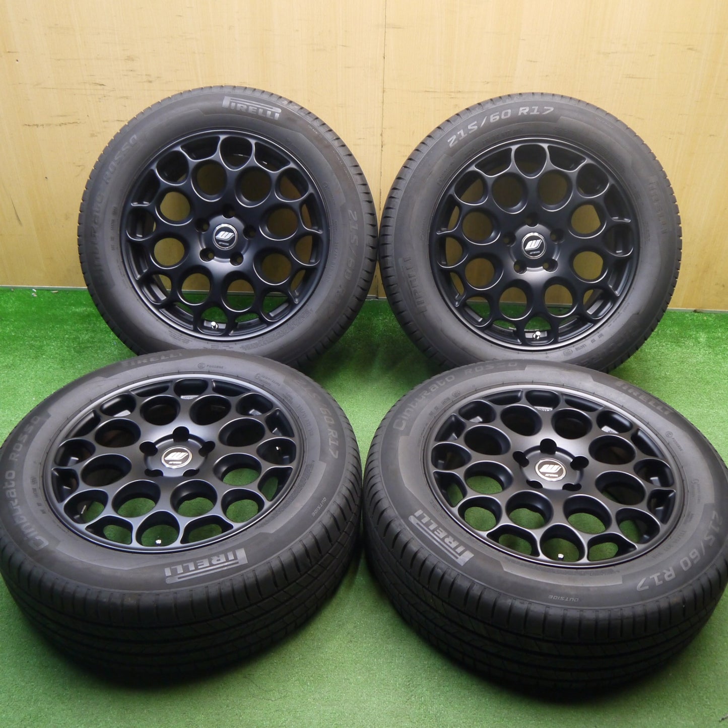 バリ溝！24年！キレイ！8.5分★WORK WIL 02D 215/60R17 ピレリ Cinturato ROSSO ワーク 17インチ PCD114.3/5H★6022701Hノ