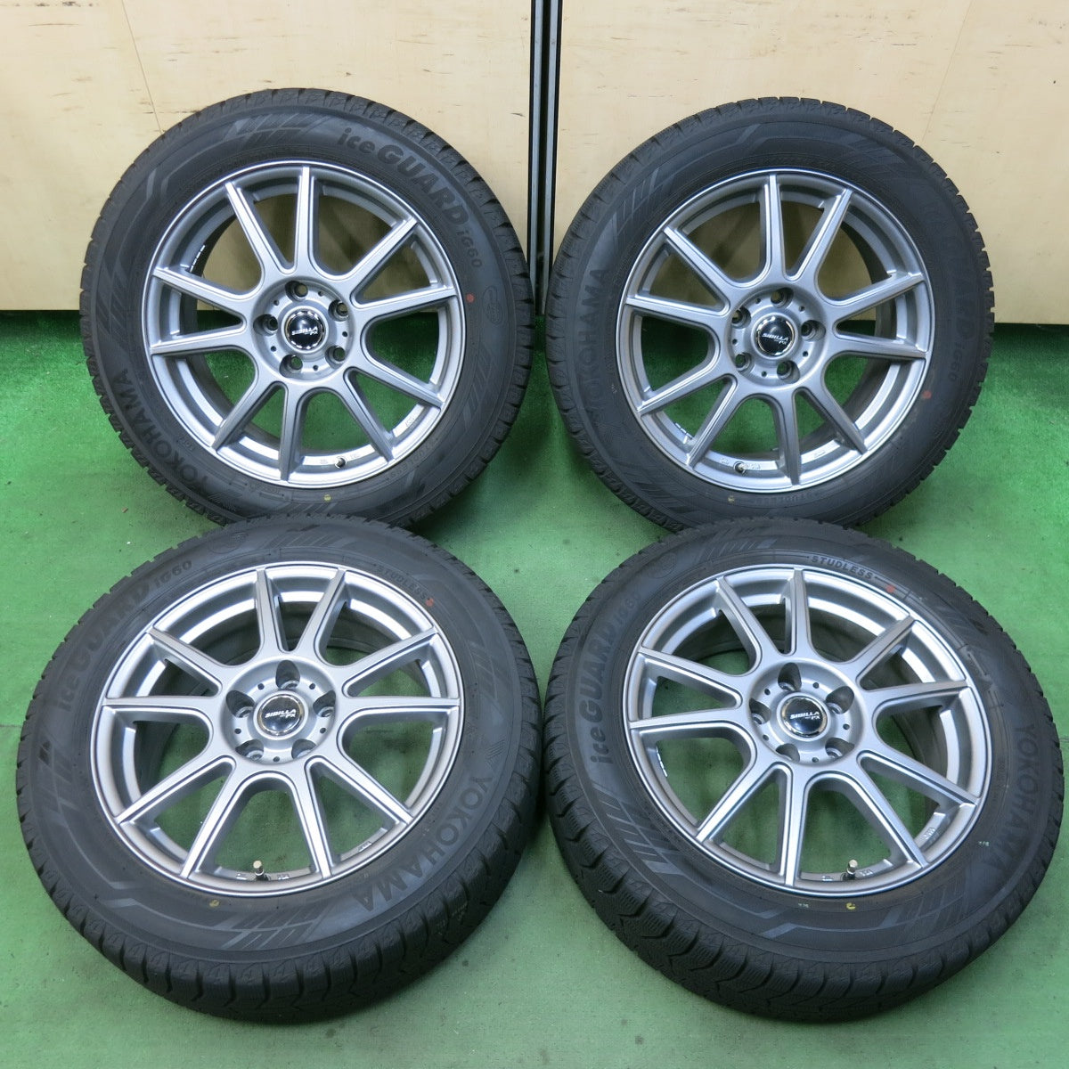 バリ溝！23年！キレイ！9.5分★スタッドレス 215/55R17 ヨコハマ アイスガード iG60 SIBILLA NEXT PX シビラ 17インチ PCD114.3/5H★5062602SYス