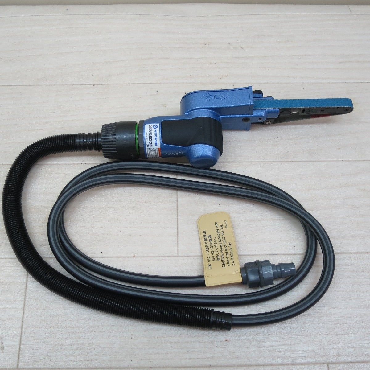 美品☆日東 工器 空気式 小型 ベルト サンダー ベビー ベルトン BB-10B エアー ツール 工具 NITTO☆ [送料無料]
