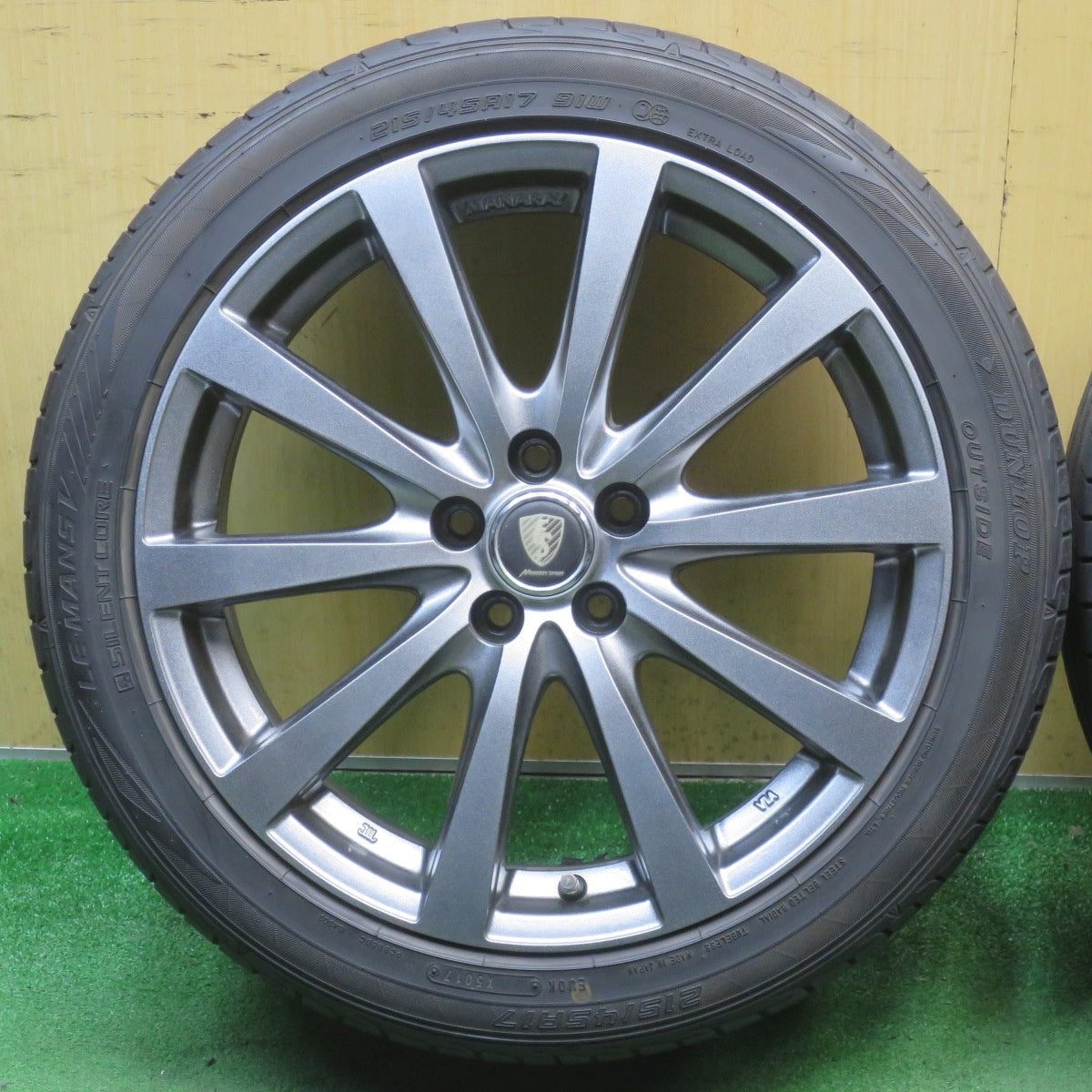 バリ溝！9分◎プリウス 等 215/45R17 ダンロップ LE MANS V MANARAY SPORT ルマン5 マナレイ スポーツ 17インチ PCD100/5H◎6060904NJノ
