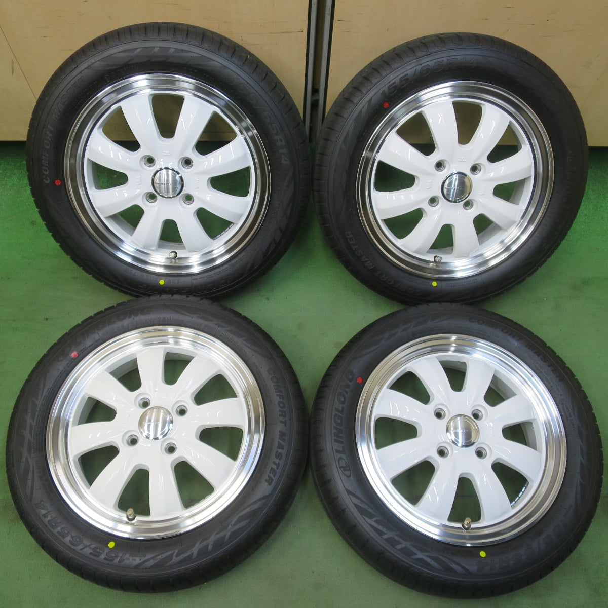 ほぼ未使用！25年！美品★Gyraft 8S 155/65R14 リンロン COMFORT MASTER グラフト コンフォート マスター 14インチ PCD100/4H★6040407イノ