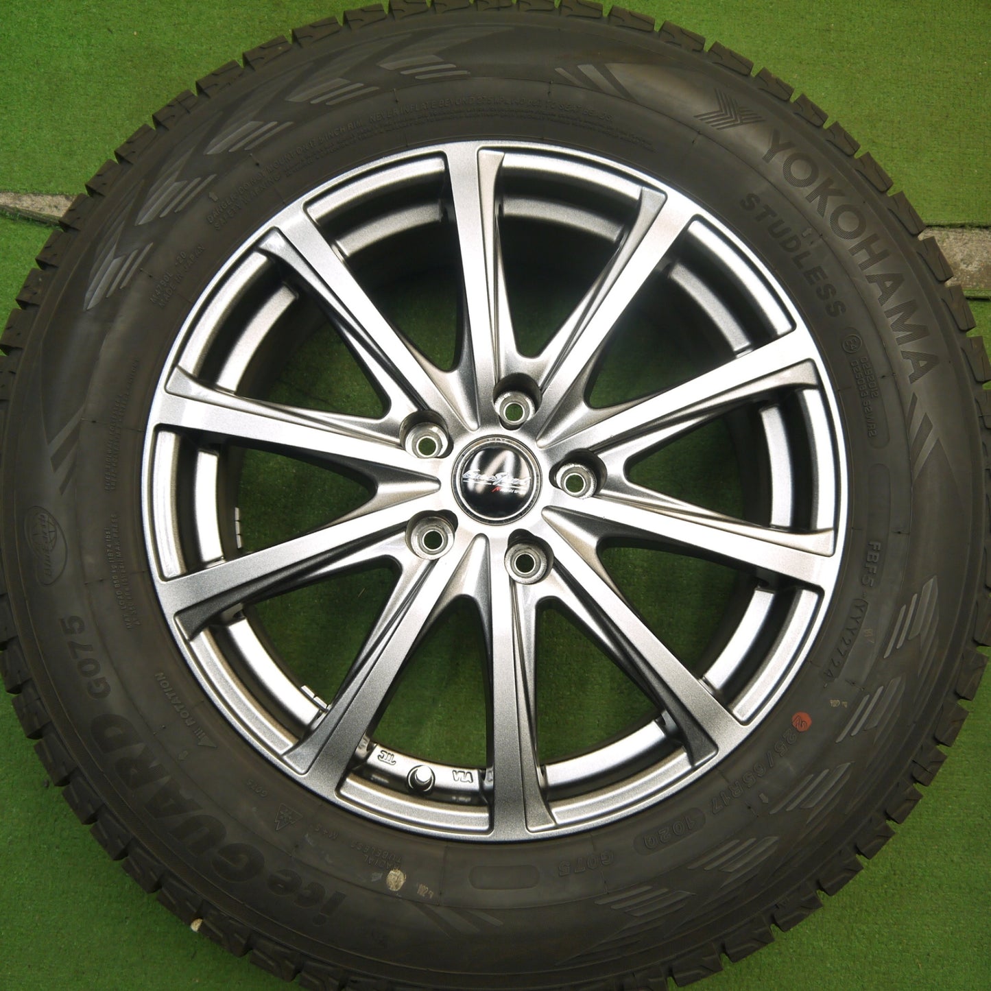 バリ溝！24年！キレイ！9.5分★スタッドレス 225/65R17 ヨコハマ アイスガード G075 EuroSpeed MANARAY SPORT ユーロスピード 17インチ PCD114.3/5H★5061001Hス