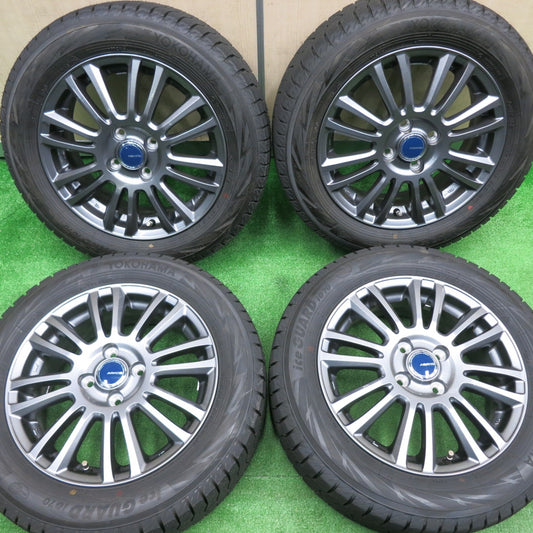 [送料無料] バリ溝！21年！キレイ！ほぼ10分★スタッドレス 185/60R15 ヨコハマ アイスガード iG70 ABATIS 15インチ PCD100/4H★4111506NJス