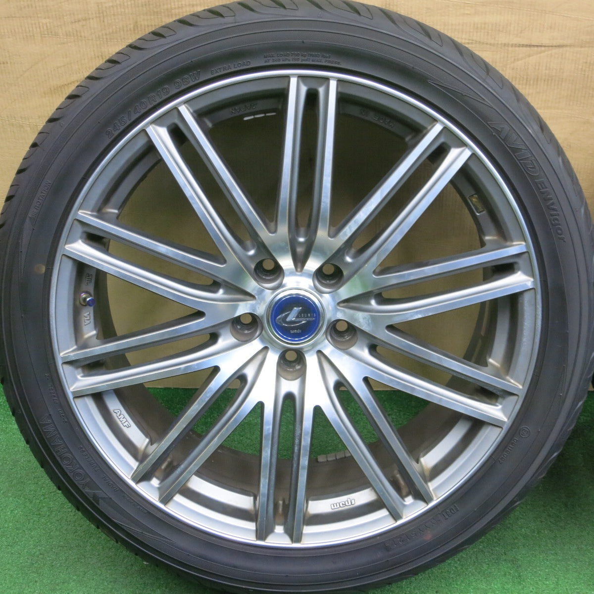 バリ溝！9.5分★LEONIS NAVIA 03 245/40R19 AMF ヨコハマ AVID ENVigor レオニス ナヴィア 19インチ PCD114.3/5H★6021801NKノ