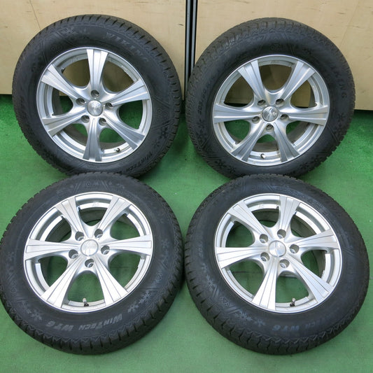 [送料無料] バリ溝！22年！キレイ！9.5分以上★スタッドレス 205/60R16 バイキング WINTECH WT6 Fang ファング 16インチ PCD114.3/5H★4092602SYス
