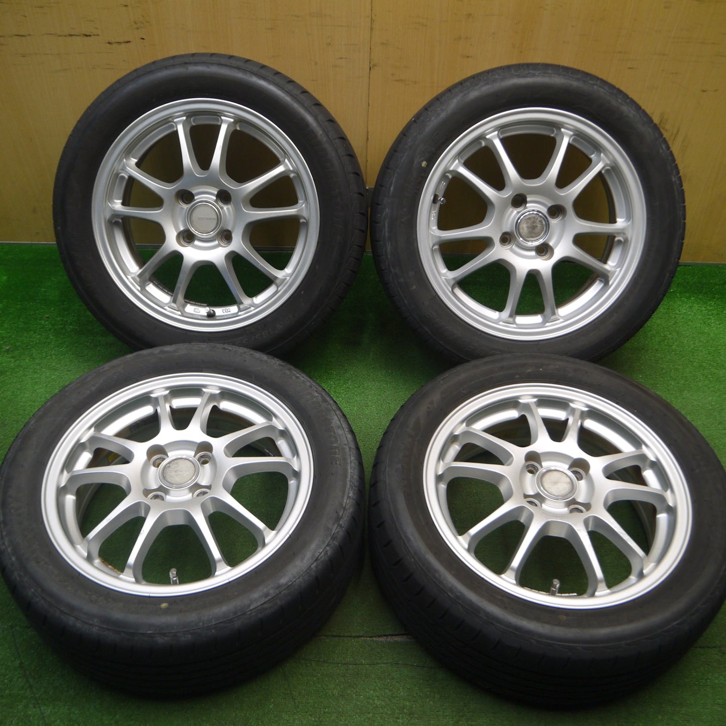 [送料無料] バリ溝！9分★185/55R15 ブリヂストン ネクストリー エコピア ECO FORME エコフォルム 15インチ PCD100/4H★5012703Hノ