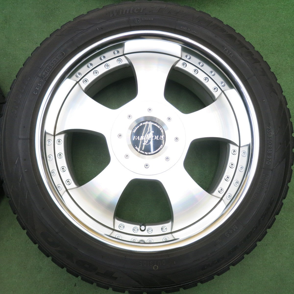 バリ溝！9.5分！付属品付き★スタッドレス 235/50R18 トーヨー ウインター トランパス TX FABULOUS PROFOUND ファブレス 18インチ PCD114.3/4H 5H マルチ★6051415HAス