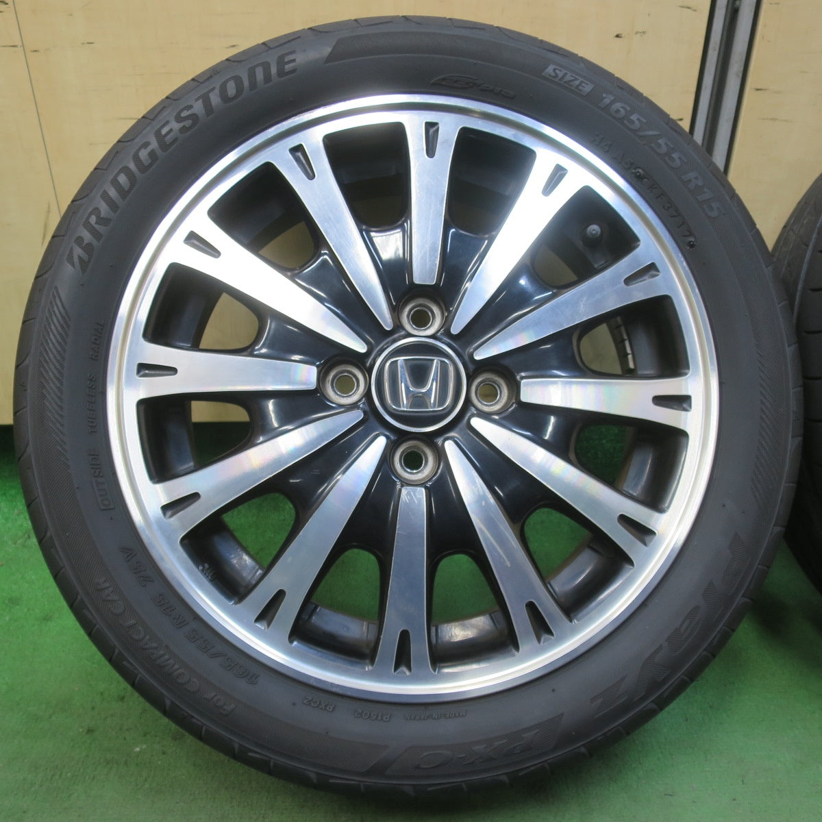 4本価格★ホンダ JF1 N-BOX カスタム 純正 165/55R15 ブリヂストン エコピア NH100C プレイズ PX-C 15インチ PCD100/4H★6011305イノ