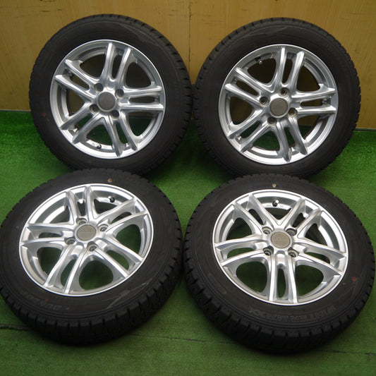 バリ溝！25年！9.5分★スタッドレス 155/65R14 ダンロップ ウインターマックス WM02 Linz 社外 アルミ 14インチ PCD100/4H★6041003Hス