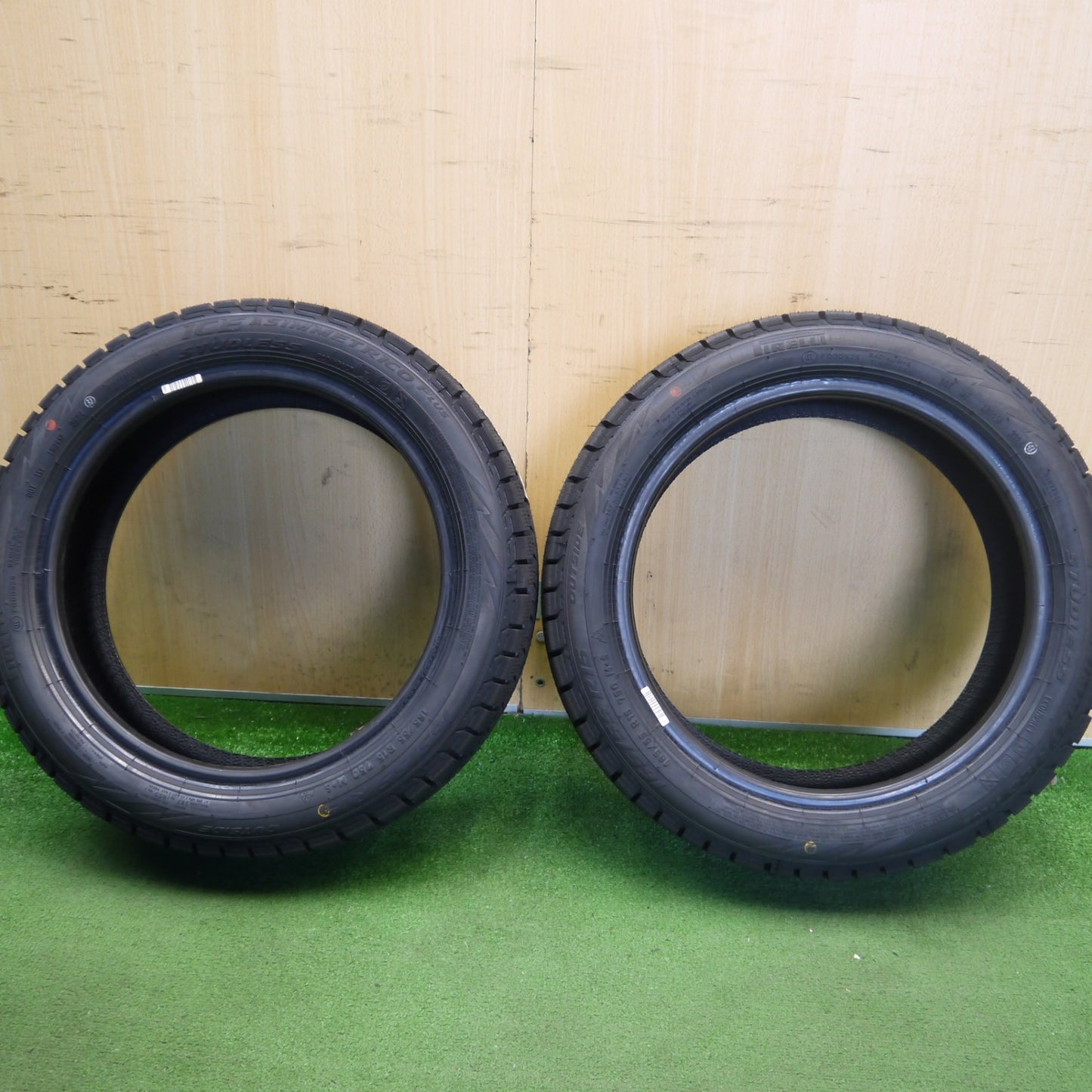 未使用！24年！2本★スタッドレス 165/55R15 ピレリ アイス アシンメトリコ プラス タイヤ 15インチ N-BOX スペーシア タント N-ONE ワゴンR 等★6050806Hスタ