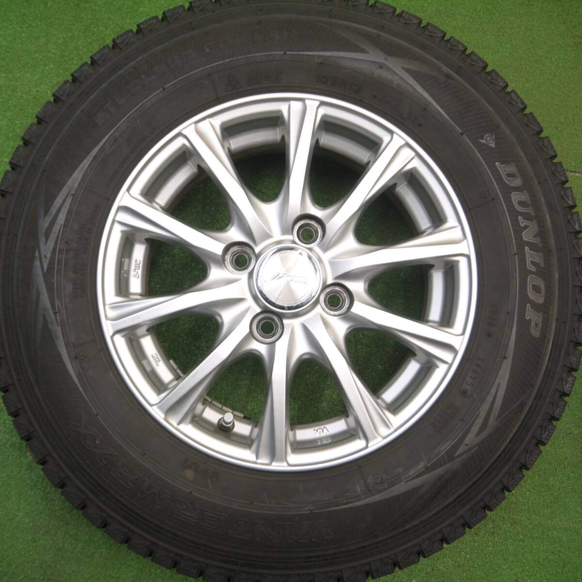 バリ溝！キレイ！9.5分★スタッドレス 165R13 6PR ダンロップ ウインターマックス SV01 JOKER ジョーカー 13インチ PCD100/4H★5011403Hス