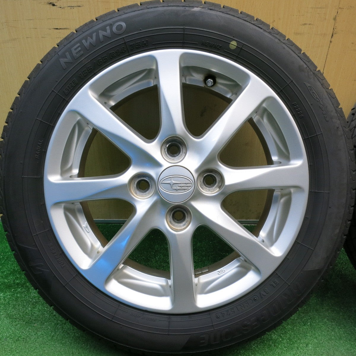 バリ溝！24年！9分★ダイハツ ムーヴ タント 純正 155/65R14 ブリヂストン NEWNO ニューノ 14インチ PCD100/4H★6022607HAノ