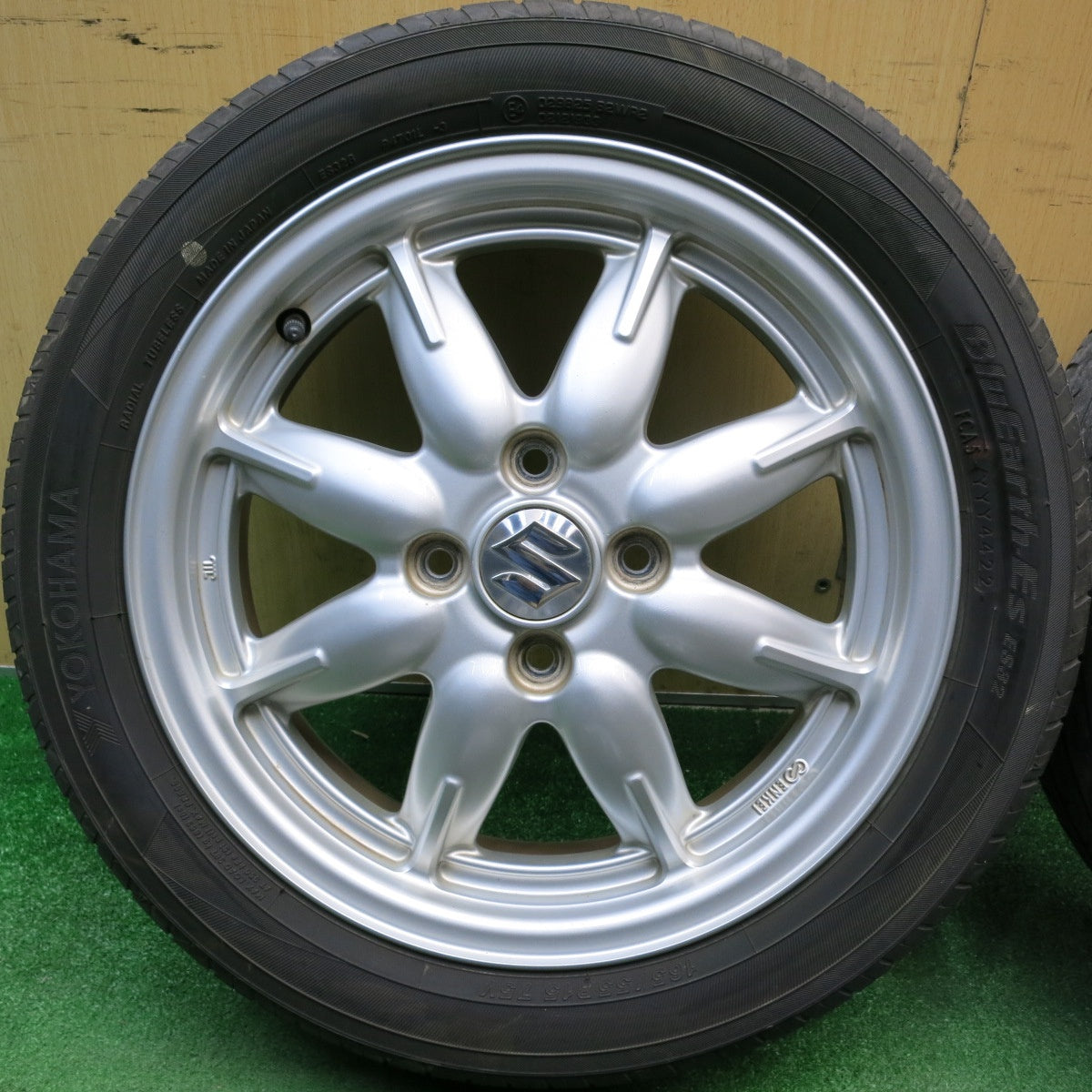 4本価格！22年★スズキ HA36S アルト 純正 ENKEI 165/55R15 ヨコハマ BluEarth-ES ES32 ブルーアース エンケイ 15インチ PCD100/4H★6030502HAノ
