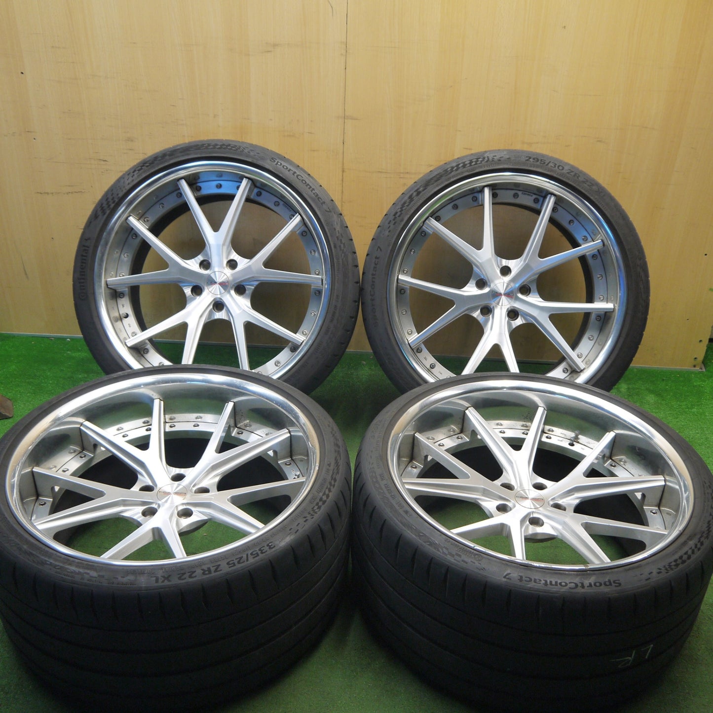4本価格！23年★BMW 等 HYPER FORGED HF-LC5 295/30R22 335/25R22 コンチネンタル スポーツコンタクト7 ハイパーフォージド 22インチ PCD120/5H★6011904Hノ