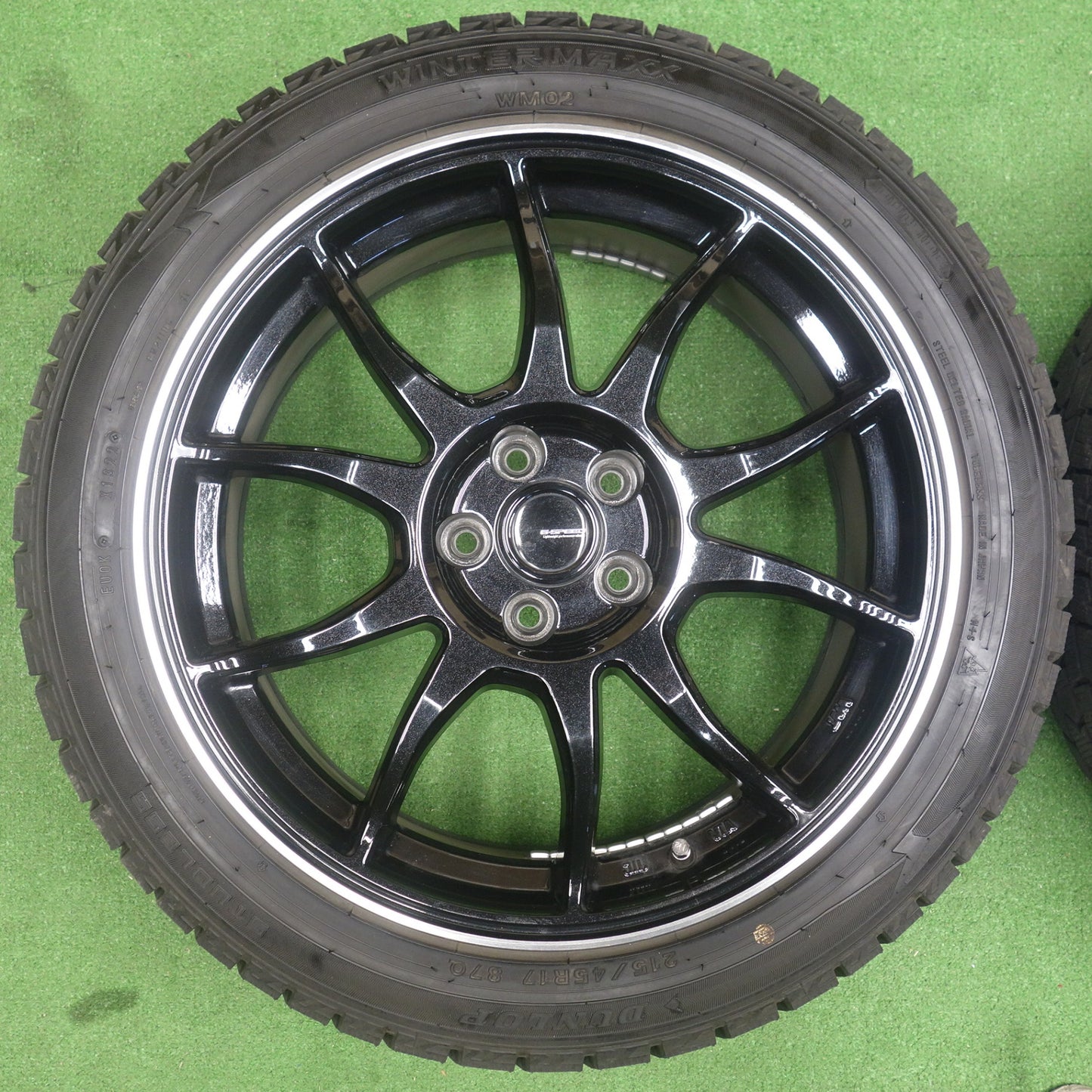バリ溝！22年！9.5分★プリウス 等 215/45R17 スタッドレス ダンロップ ウインターマックス WM02 G-SPEED Gスピード 17インチ PCD100/5H★6040301KTス