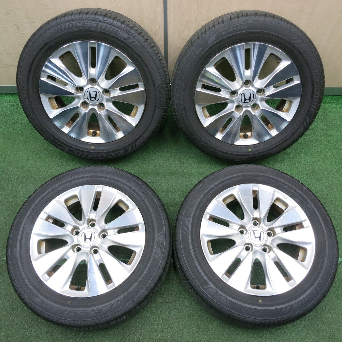 *送料無料* バリ溝！21年！9.5分★ホンダ RK5 ステップワゴン スパーダ 純正 205/60R16 ブリヂストン エコピア NH100RV PCD114.3/5H★4040603TNノ