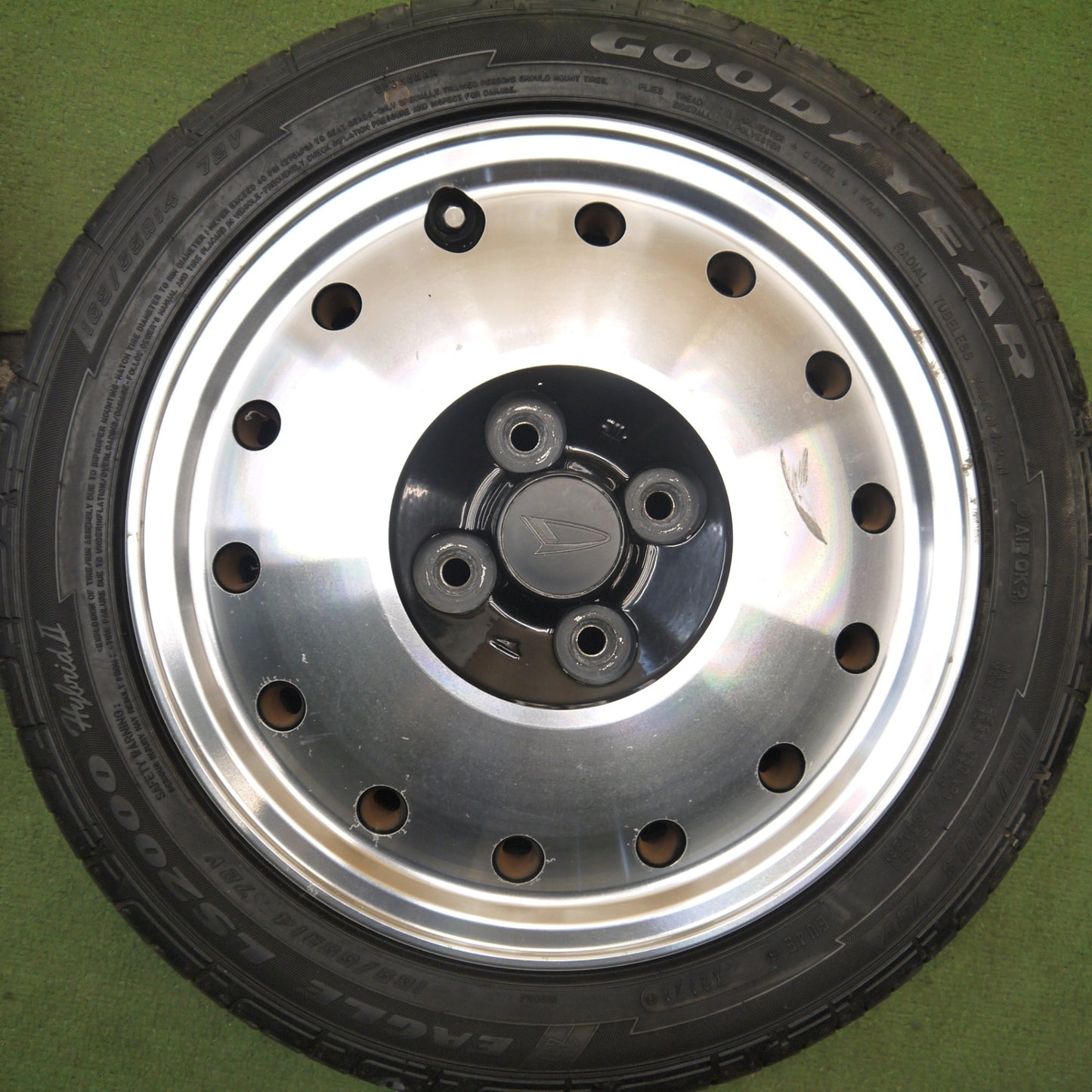 バリ溝！21年！9.5分★ダイハツ L750S ネイキッド 純正 165/55R14 グッドイヤー イーグル LS2000 hybrid2 14インチ PCD100/4H★5080103Hノ