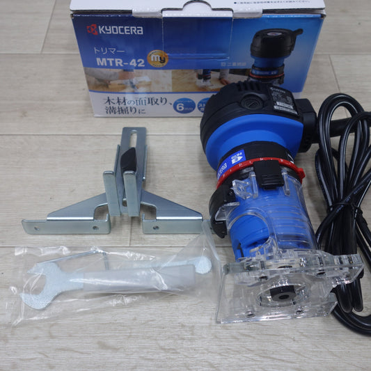 [送料無料] 美品◆KYOCERA 京セラ トリマー MTR-42 電動 工具 木工 面取り 溝加工 コード式◆