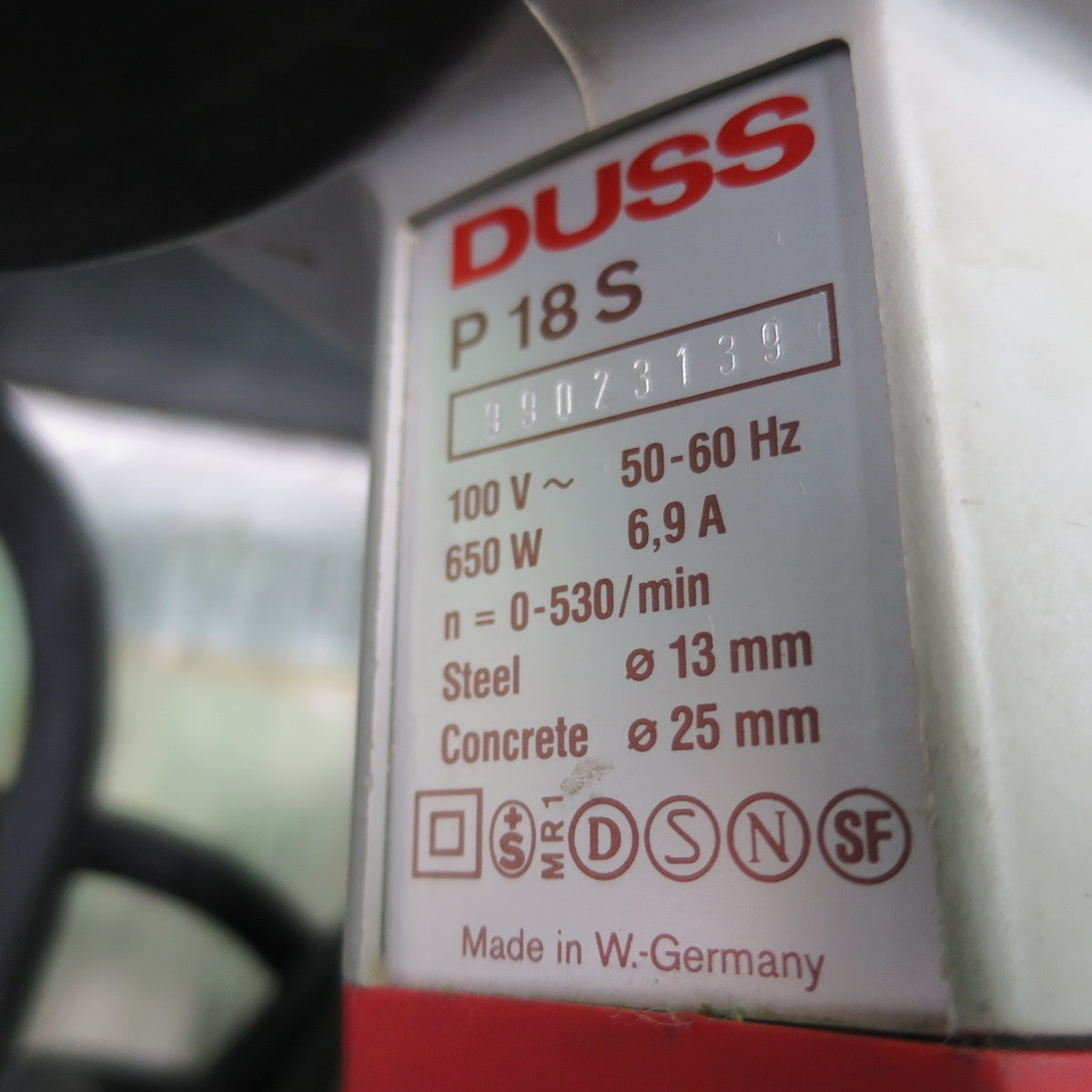 [送料無料] ☆DUSS Bohrhammer ハンマードリル P18S ドイツ製 100V ハンドル 取説書等付属品付き DIY 大工 道具 電動 工具☆