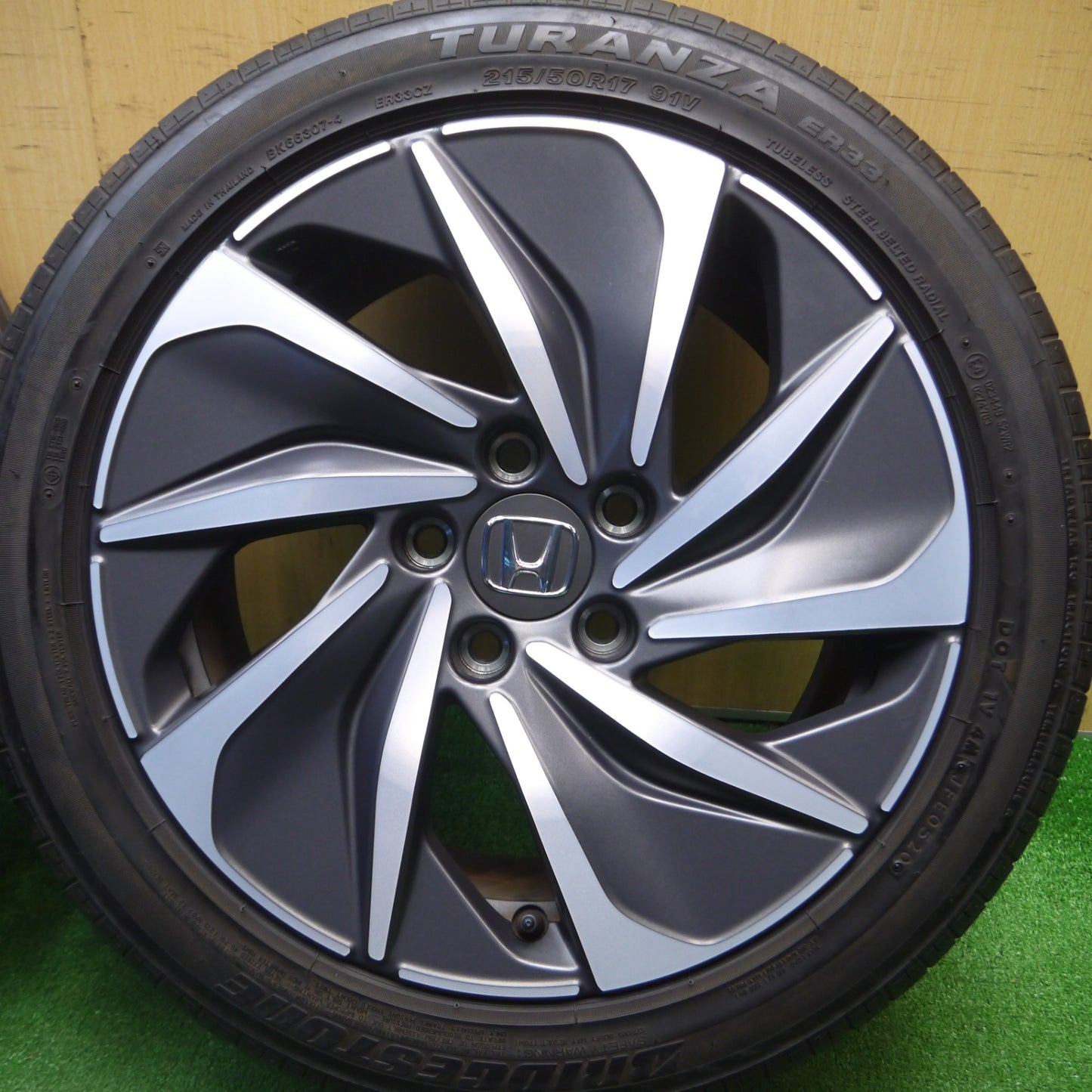 [送料無料] バリ溝！20年！キレイ！8.5分★ホンダ ZE4 インサイト 純正 215/50R17 ブリヂストン トランザ ER33 17インチ PCD114.3/5H★4121806Hノ